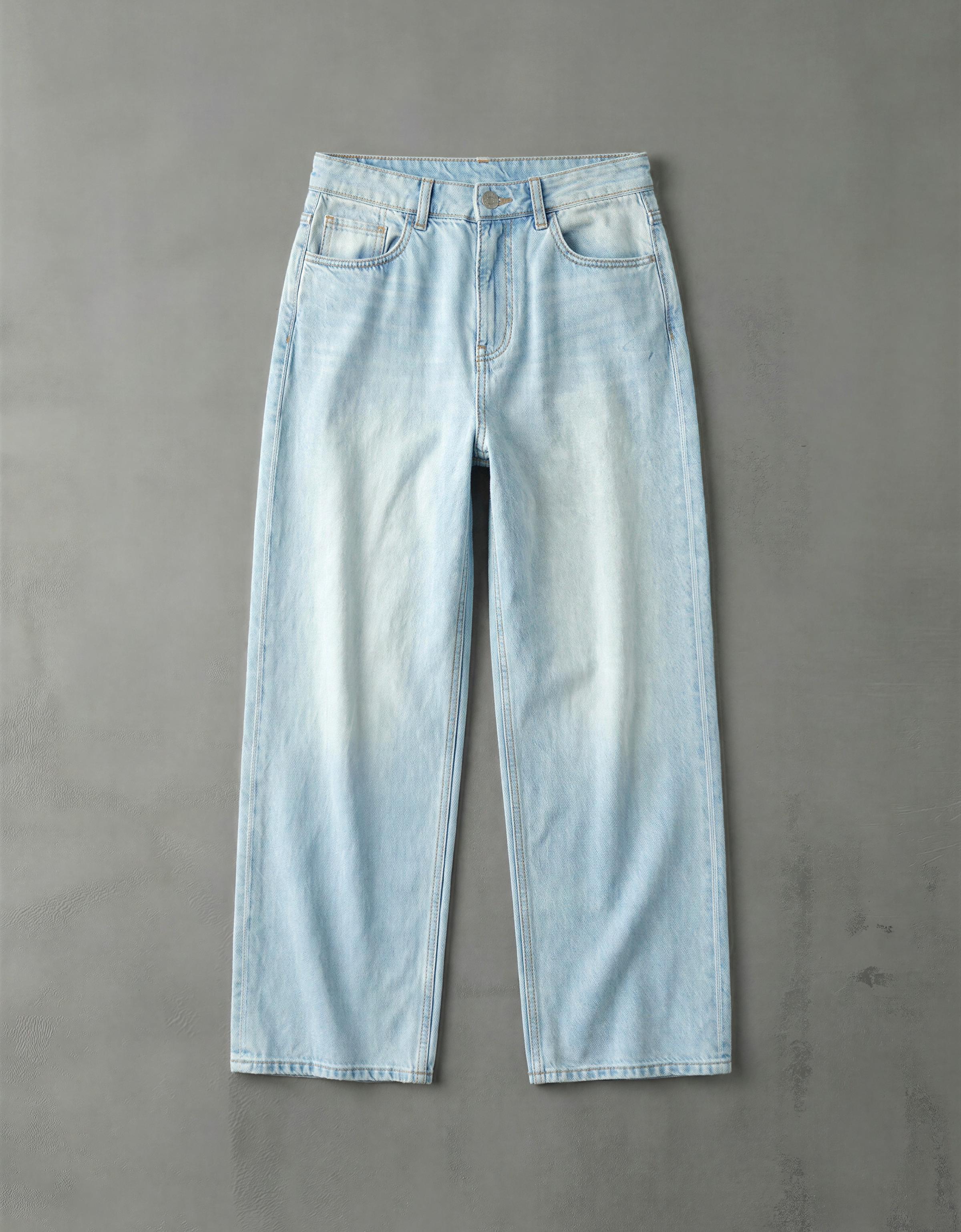 Yüksek bel straight fit geniş paça jean - Görsel 87