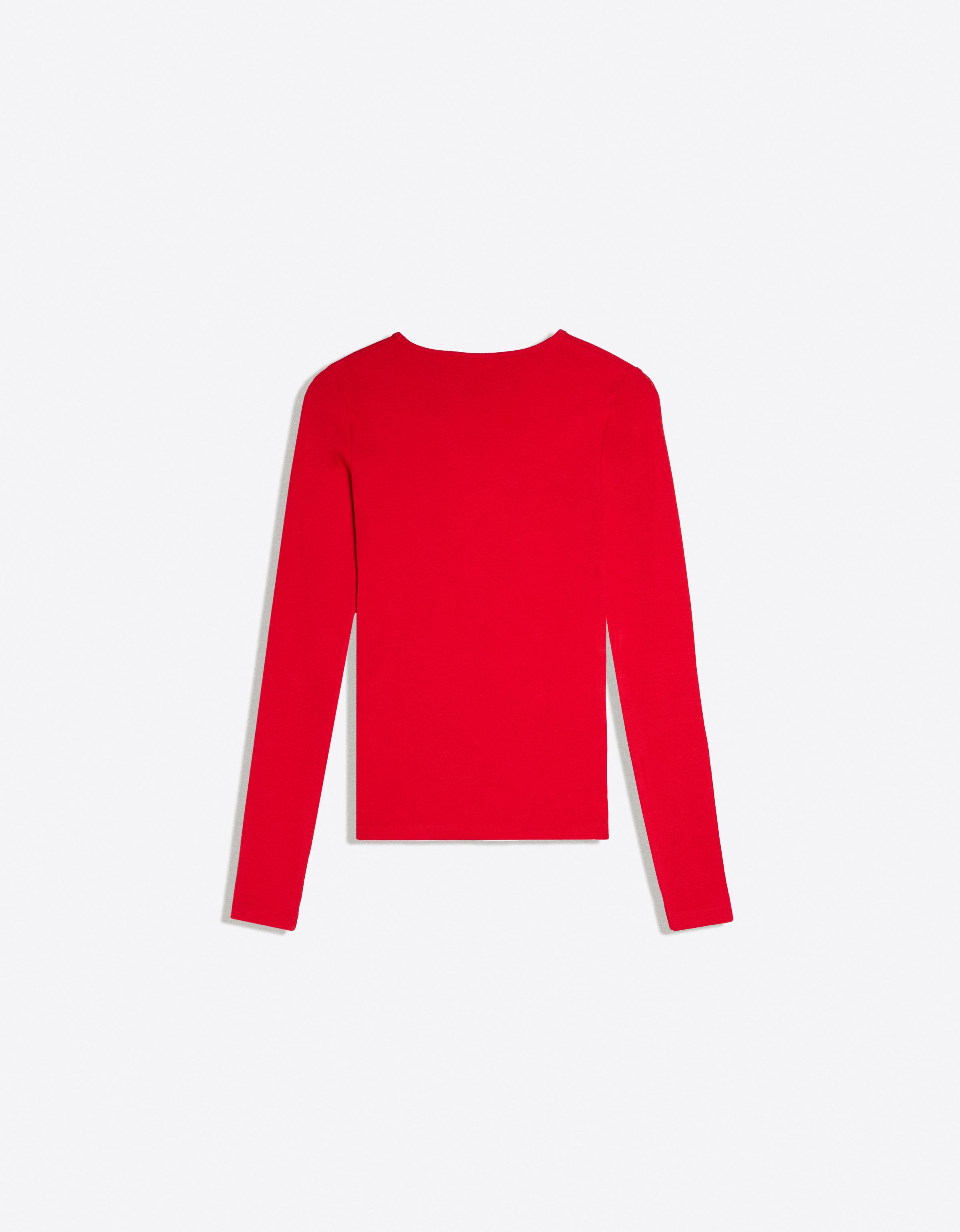 Round neck long-sleeve T-shirt — Red