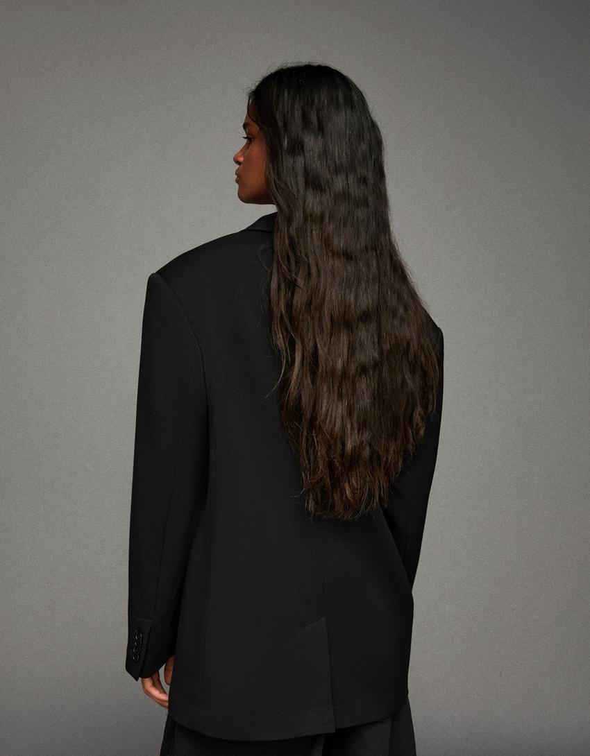 Oversized blazer-Black-1