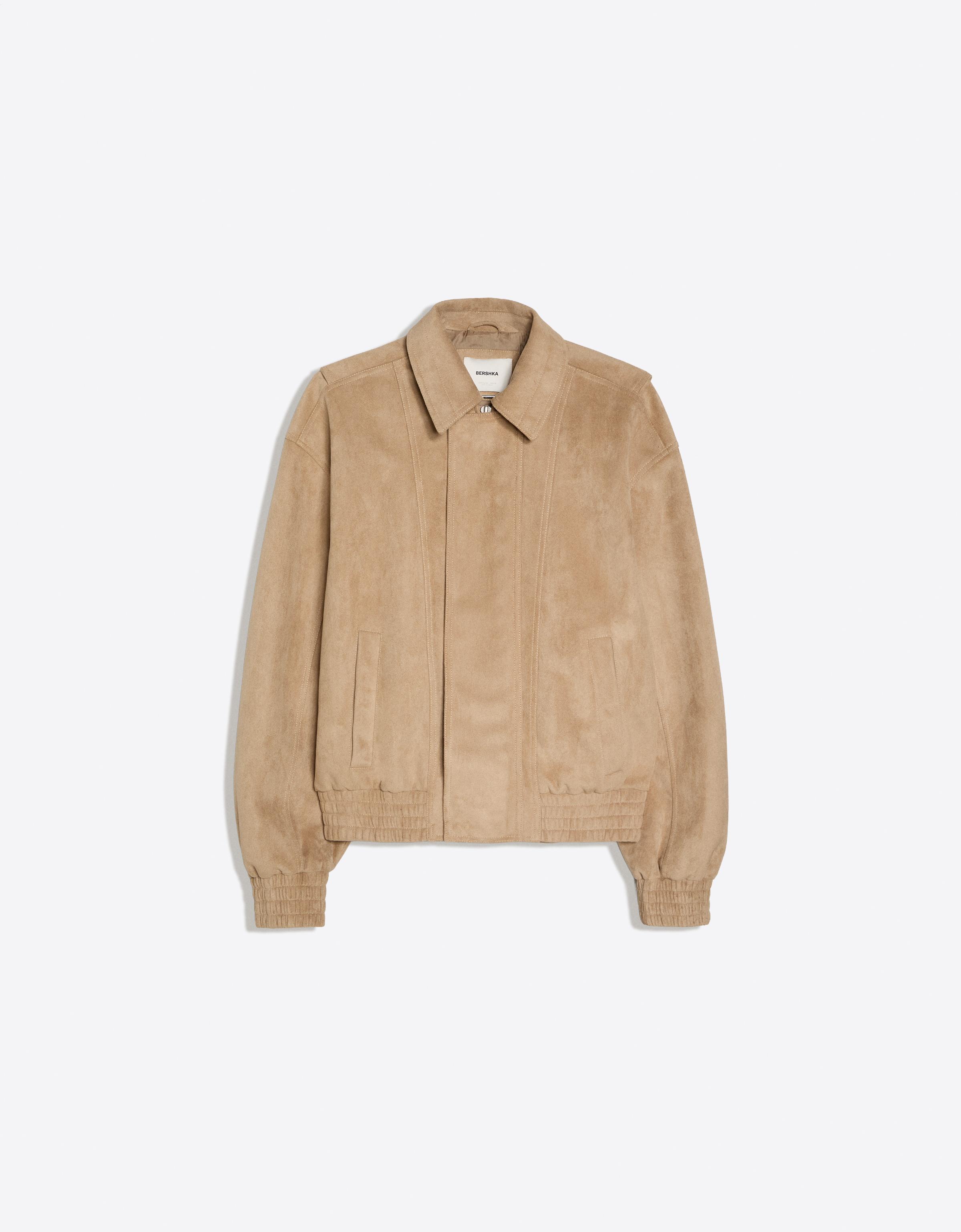Faux suede jacket — Beige