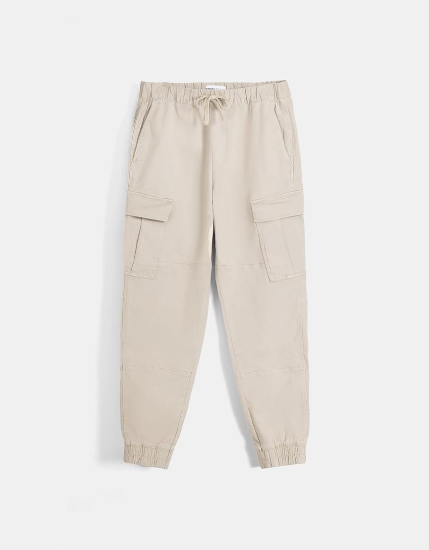Pantalon jogger cargo-Sable-4