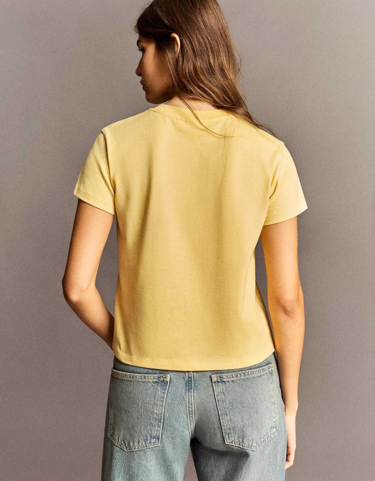 Short sleeve print T-shirt — Yellow