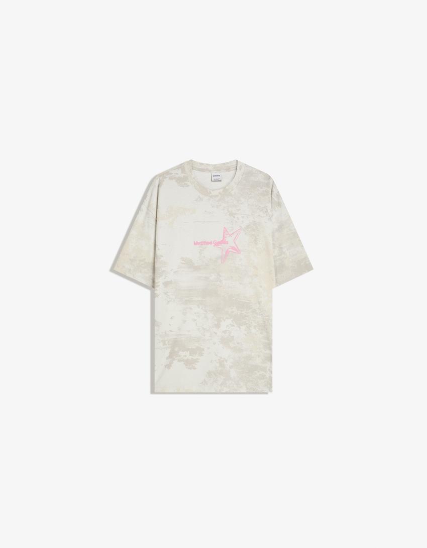 Short sleeve T-shirt with print-Camel