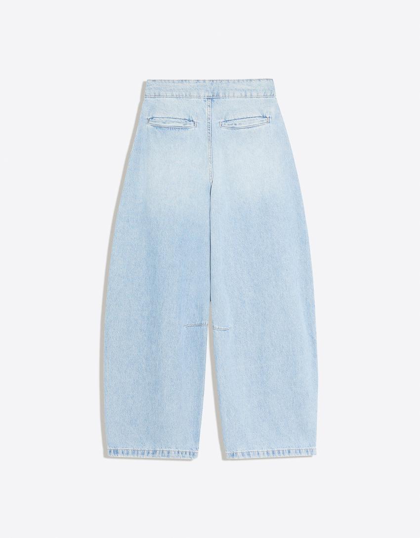 Jeans twisted pliegues-Azul lavado