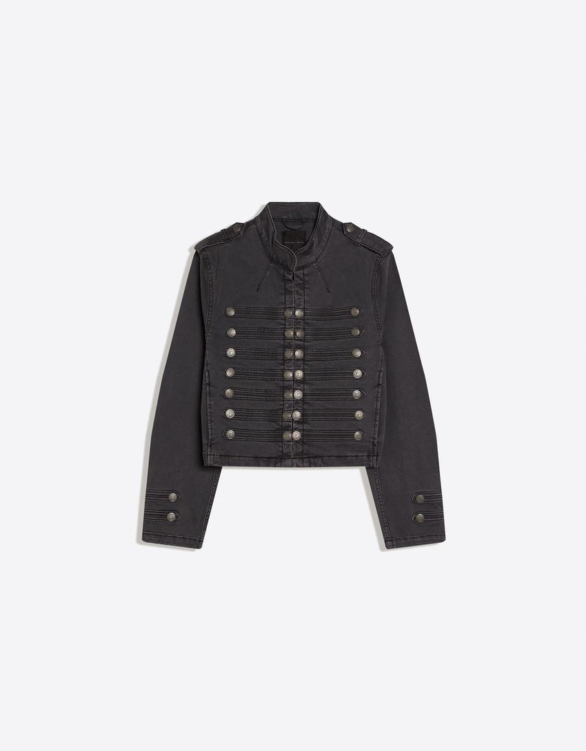 Jakke med knapper-Mørkegrå