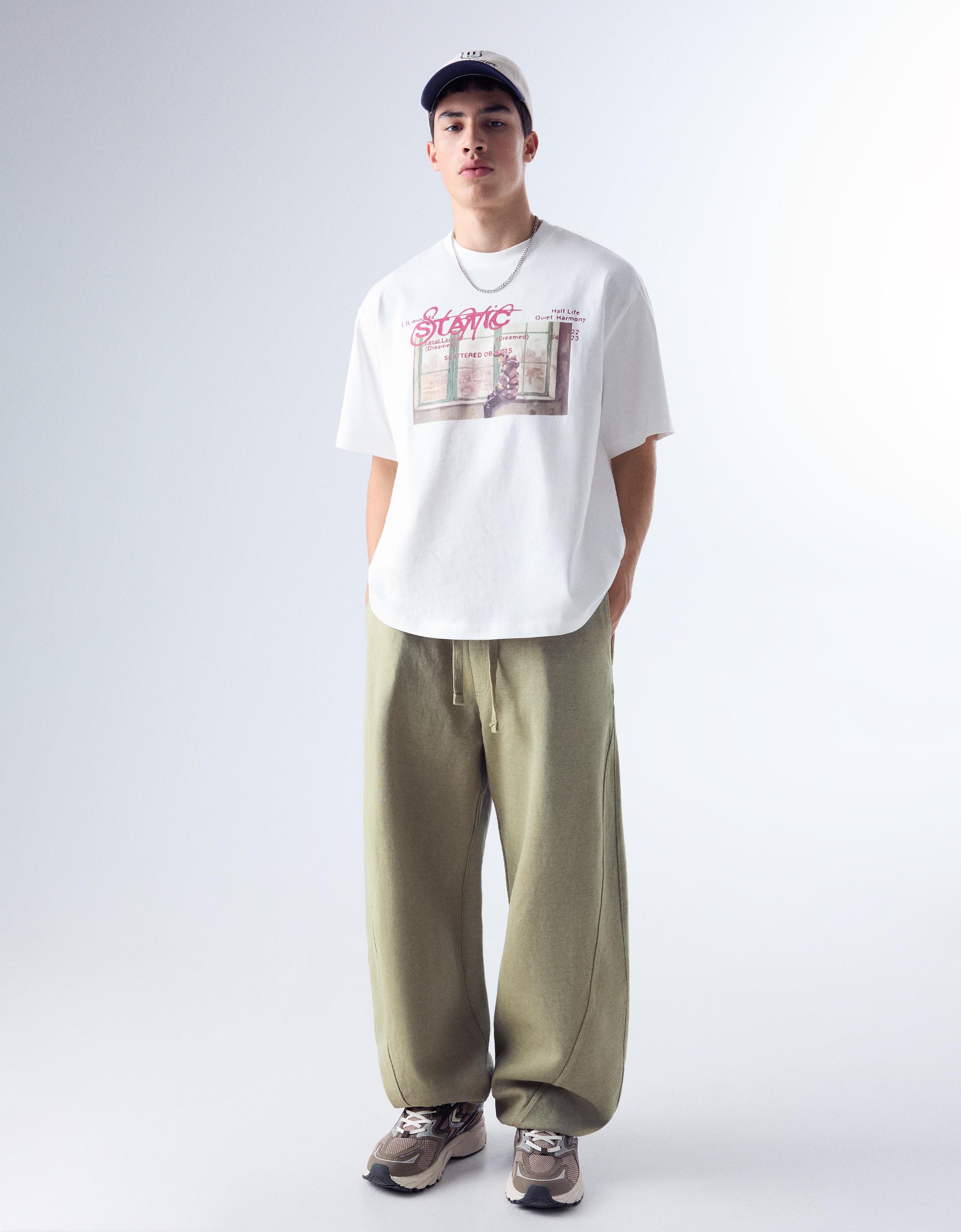 Pantalon Balloon Interlock M Kaki