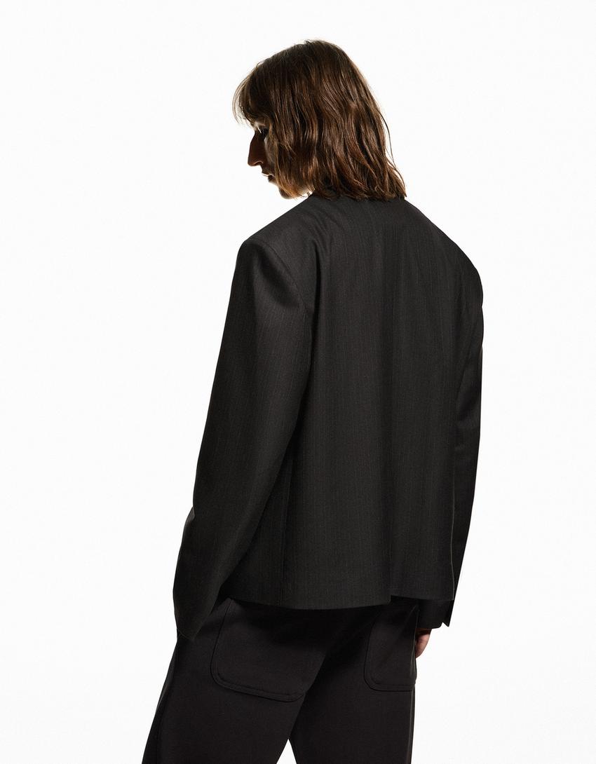 Blazer tailored fit con catena-Nero