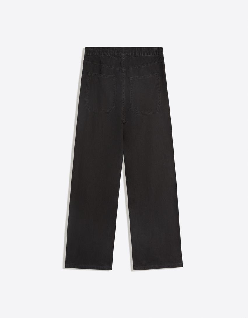Jeans straight jogger fit-Nero