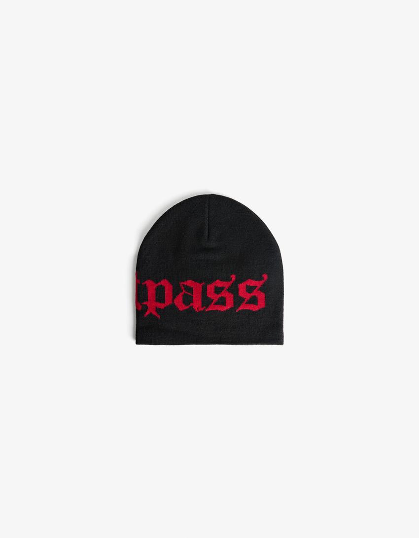Print beanie-Black
