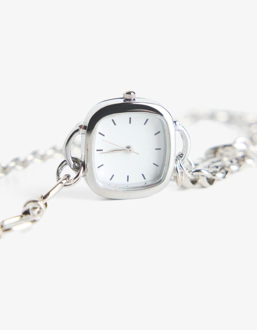 Choker-zegarek z edycji signature-Srebrny
