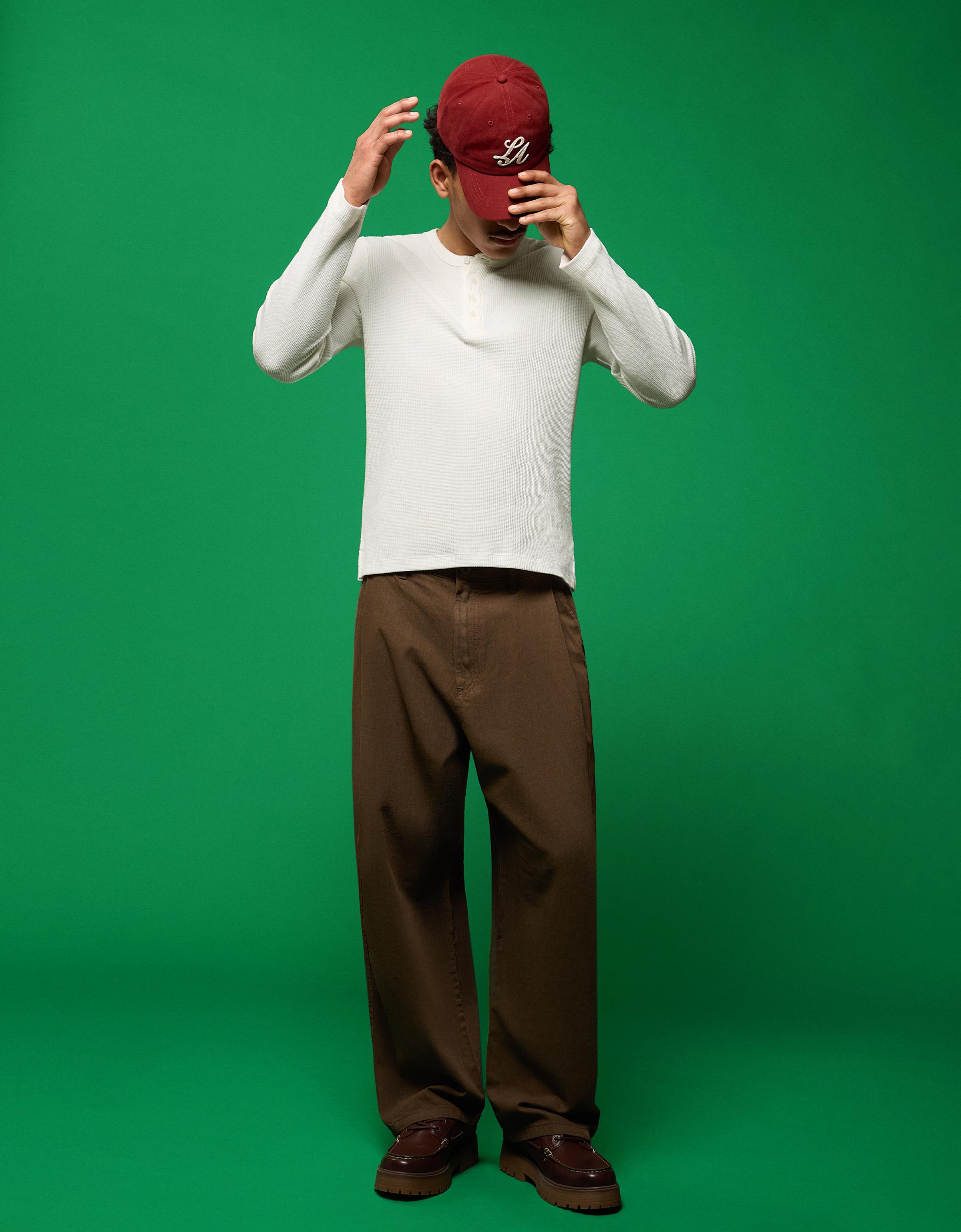 Ketenli super baggy fit pantolon - Görsel 35