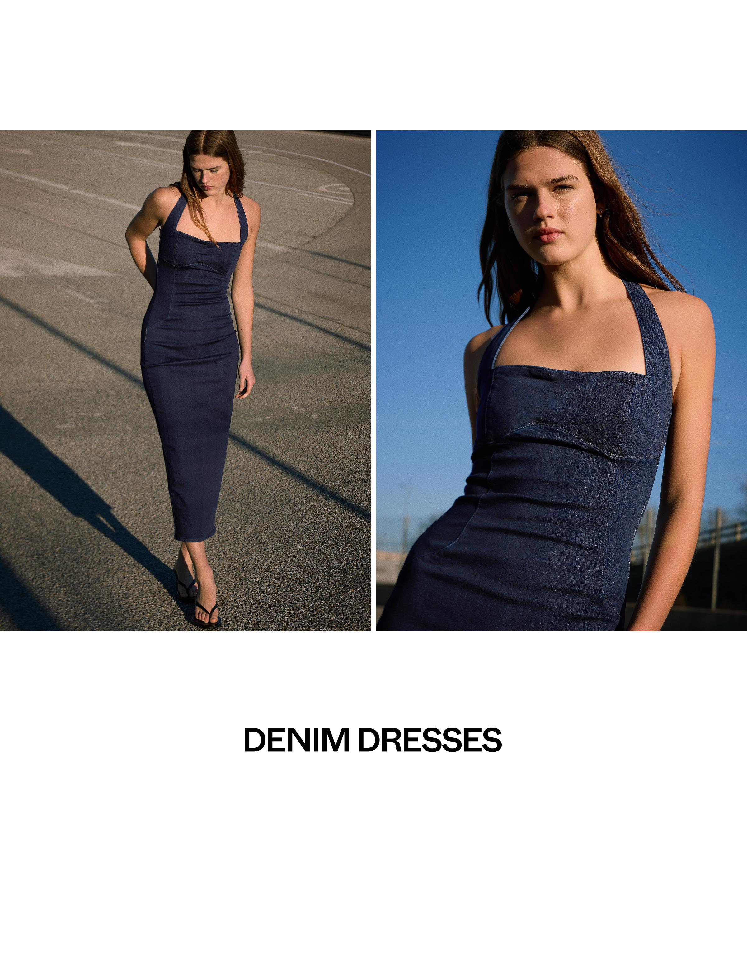 Denim midi elbise - Görsel 25