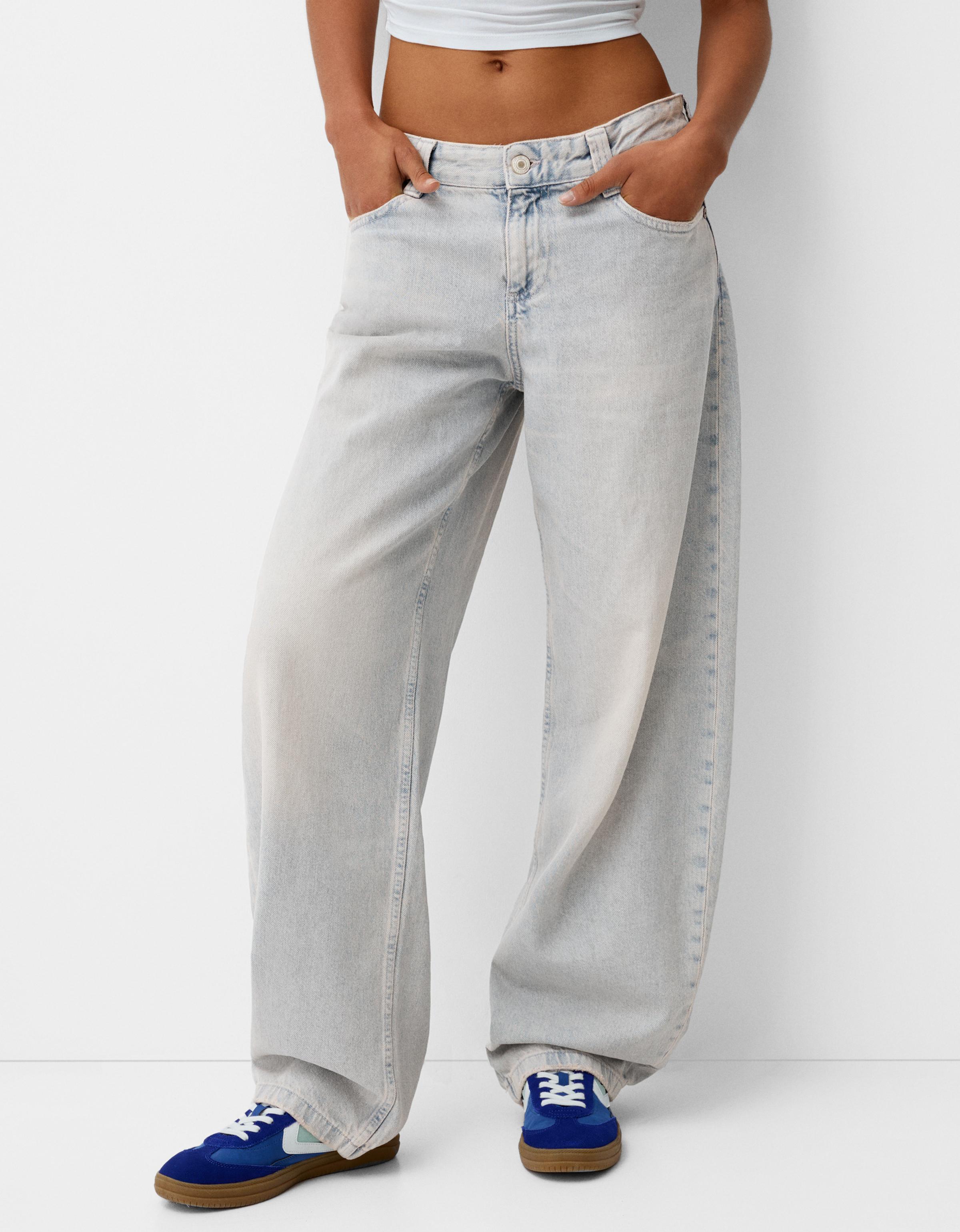 Bershka Baggy Balloon Jeans Damen 38 Hellblau