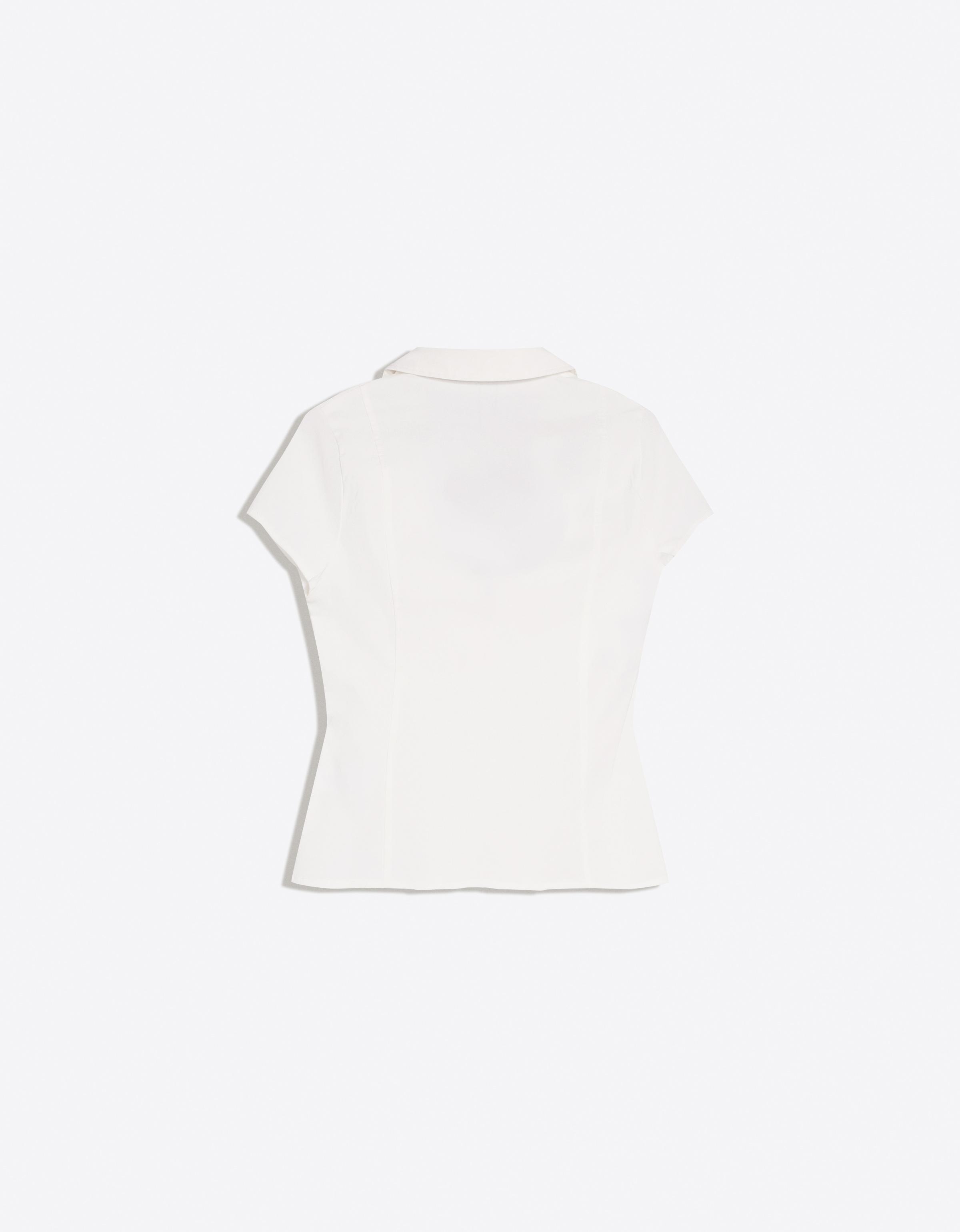 Short sleeve zip shirt — White
