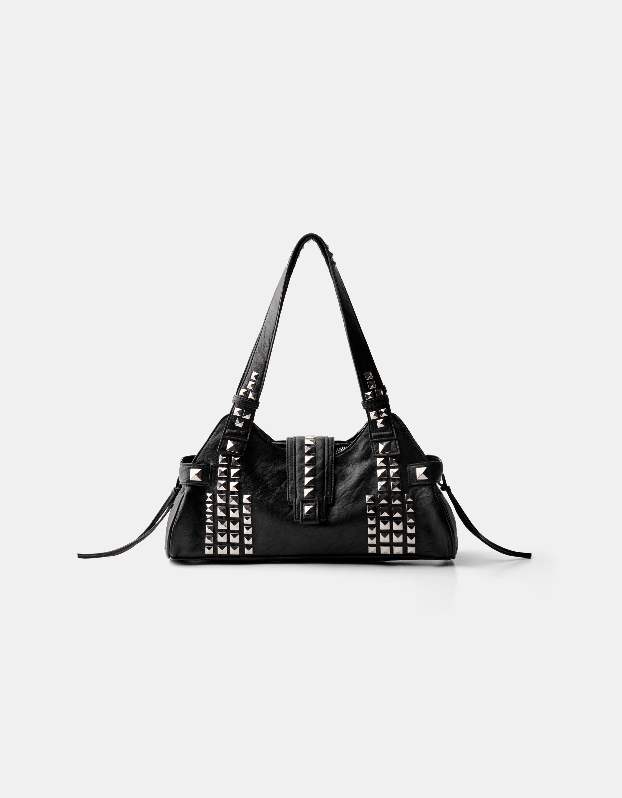 Bershka Grunge-Tasche Mit Nieten Damen Schwarz