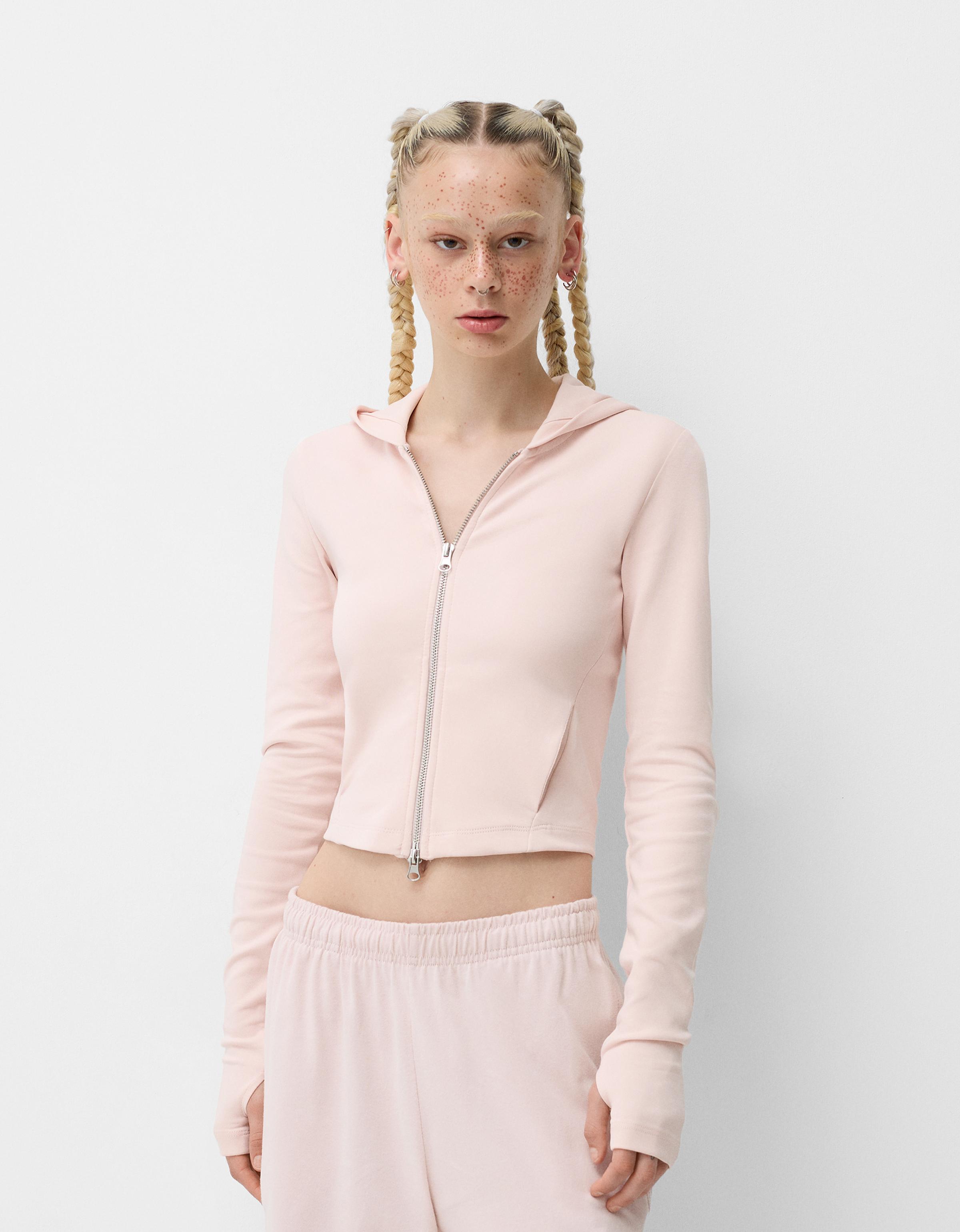 Zip up hoodie New Women Bershka