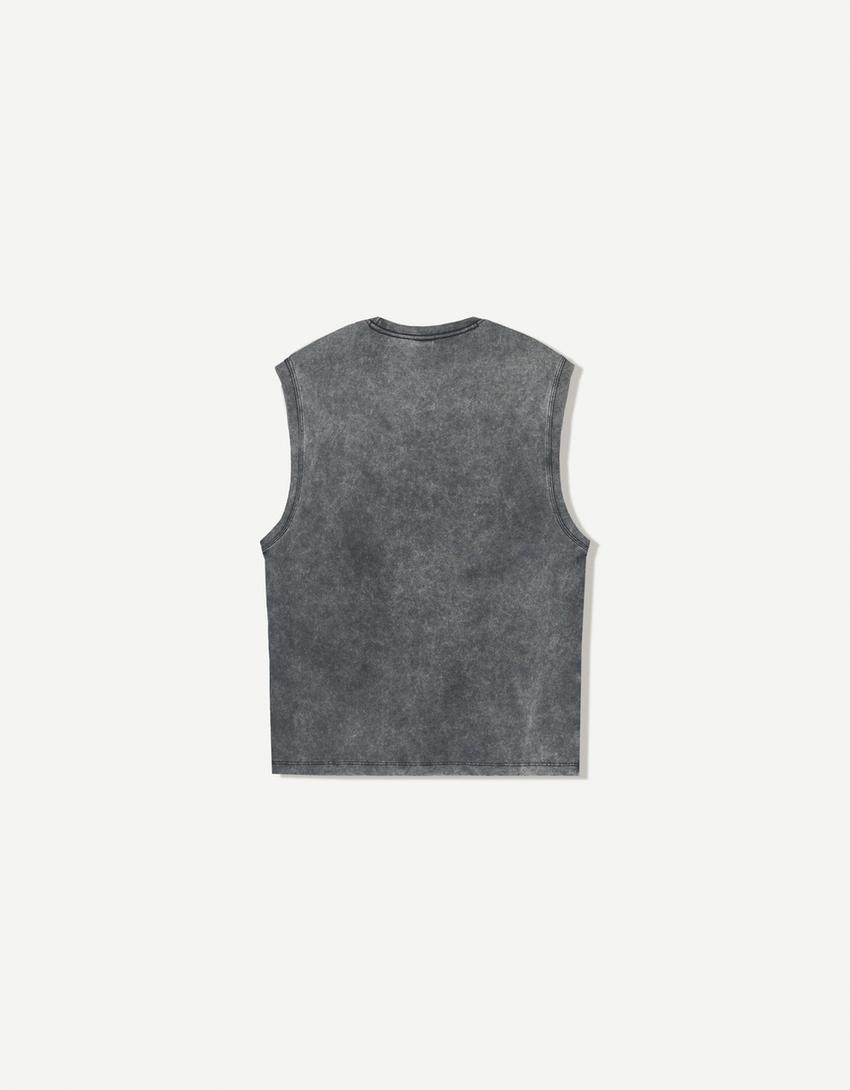 Tanktop med print-Grå-5