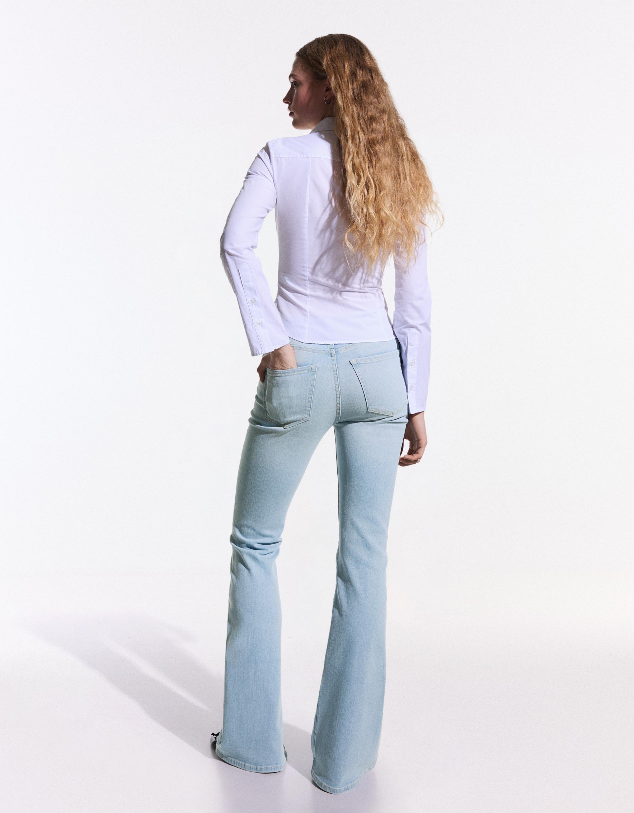 High-waist flared jeans
