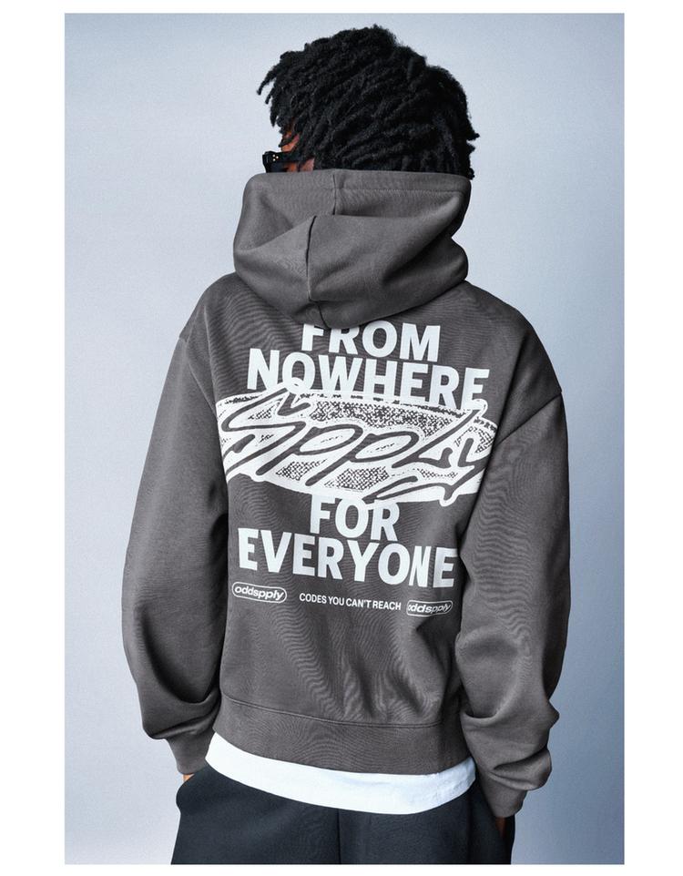 Printed zip-up hoodie