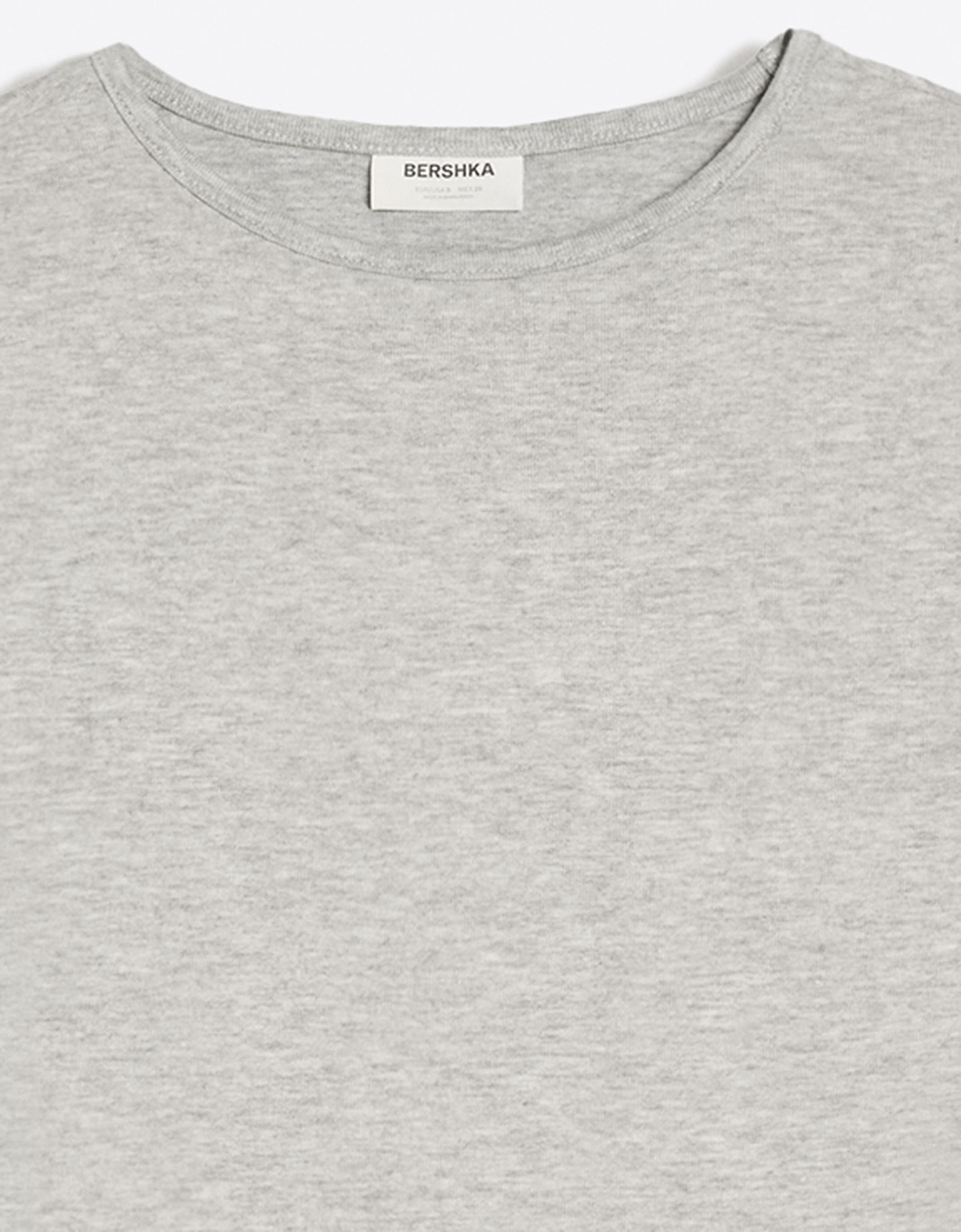 Round neck long-sleeve T-shirt — Grey