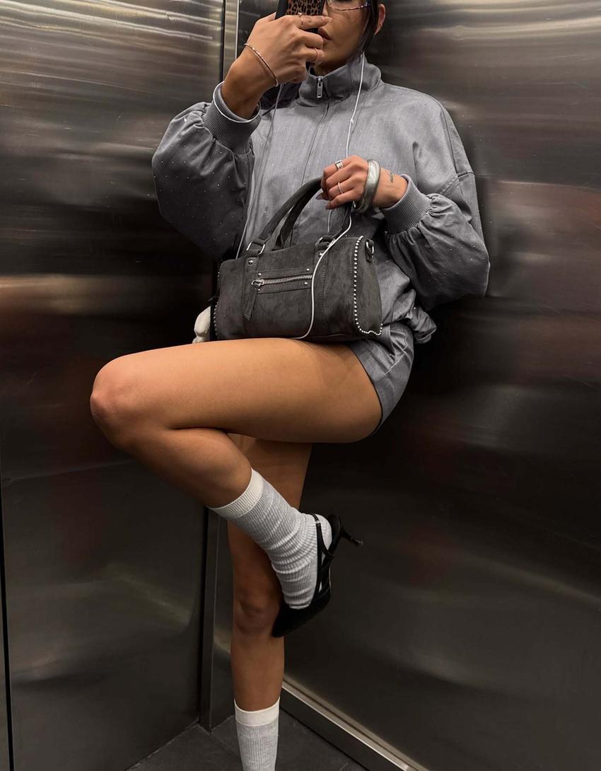 Rhinestone jacket-Grey