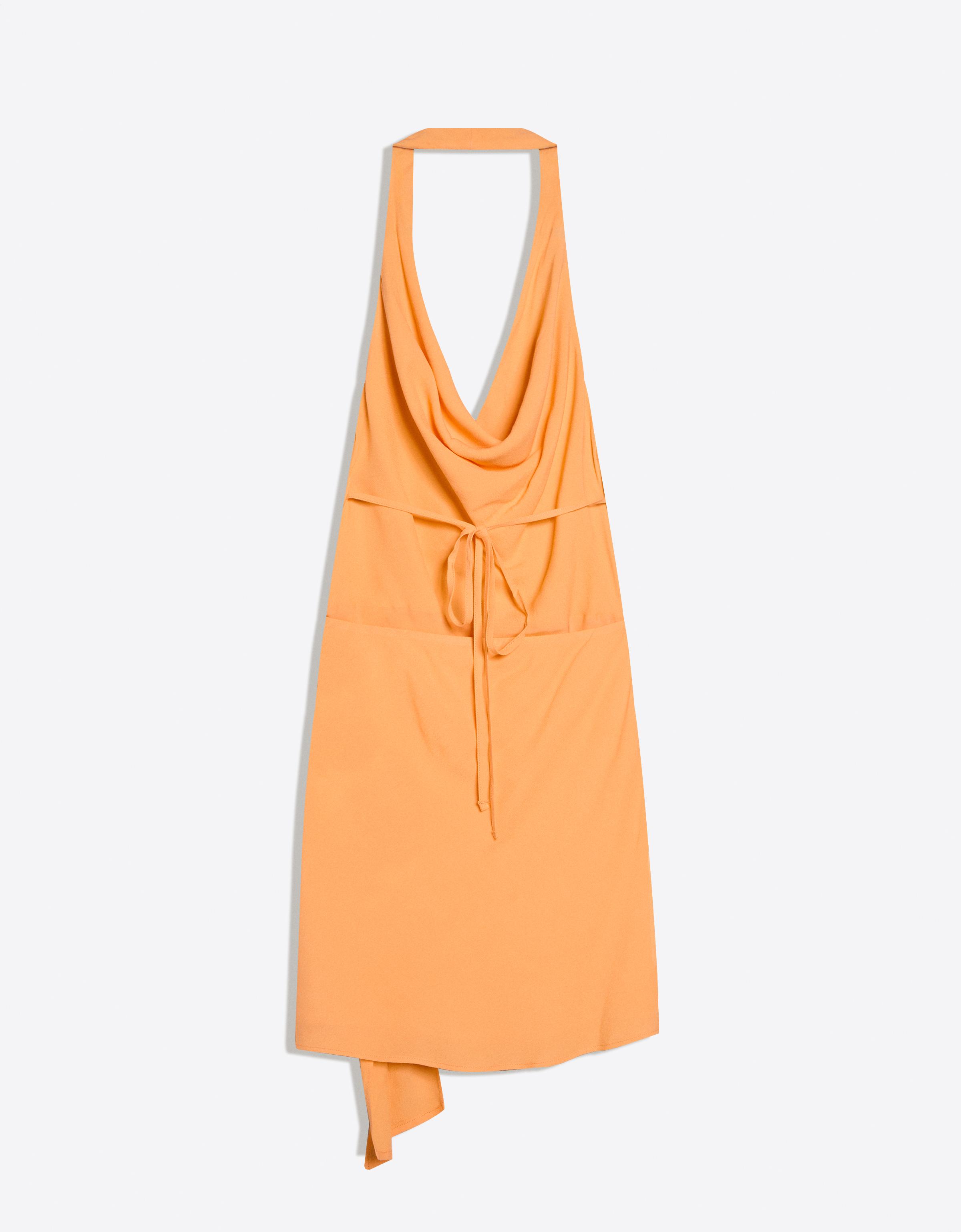 Draped mini dress — Orange