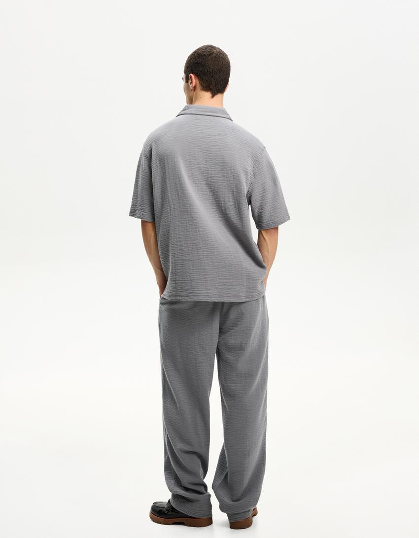 Wide-leg trousers-Dark grey