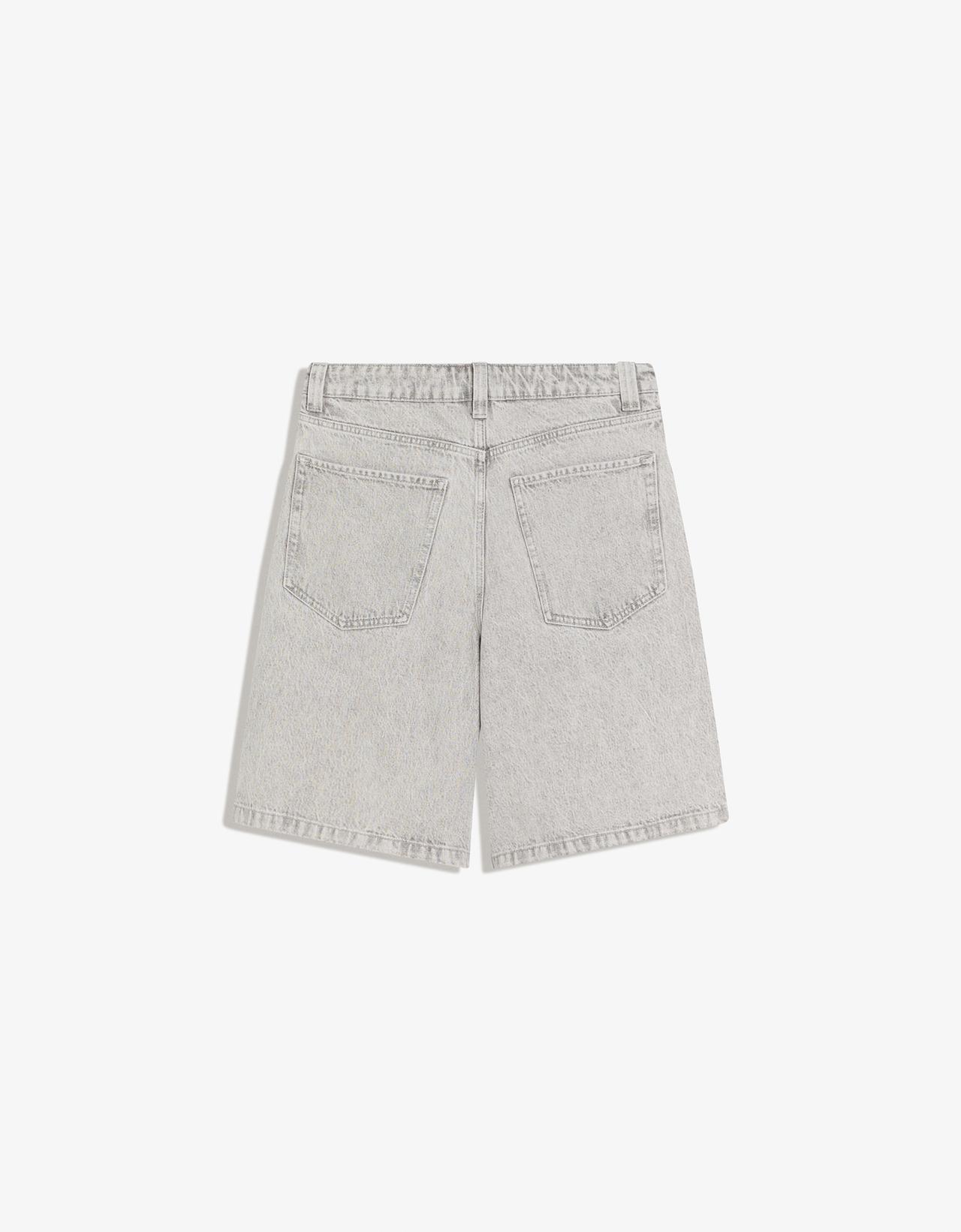 Baggy denim Bermuda shorts — Grey