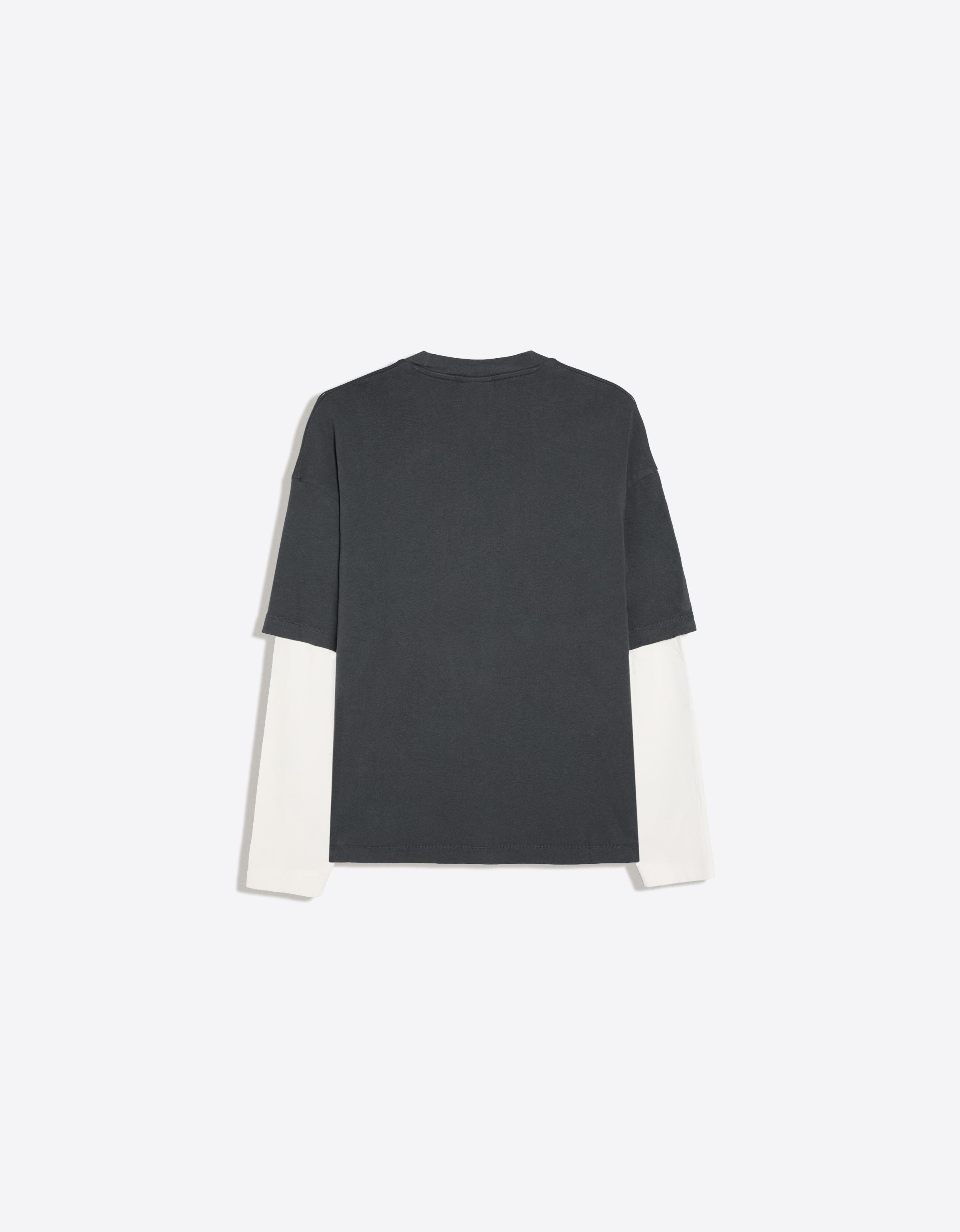 Contrast double-sleeve T-shirt — Dark grey