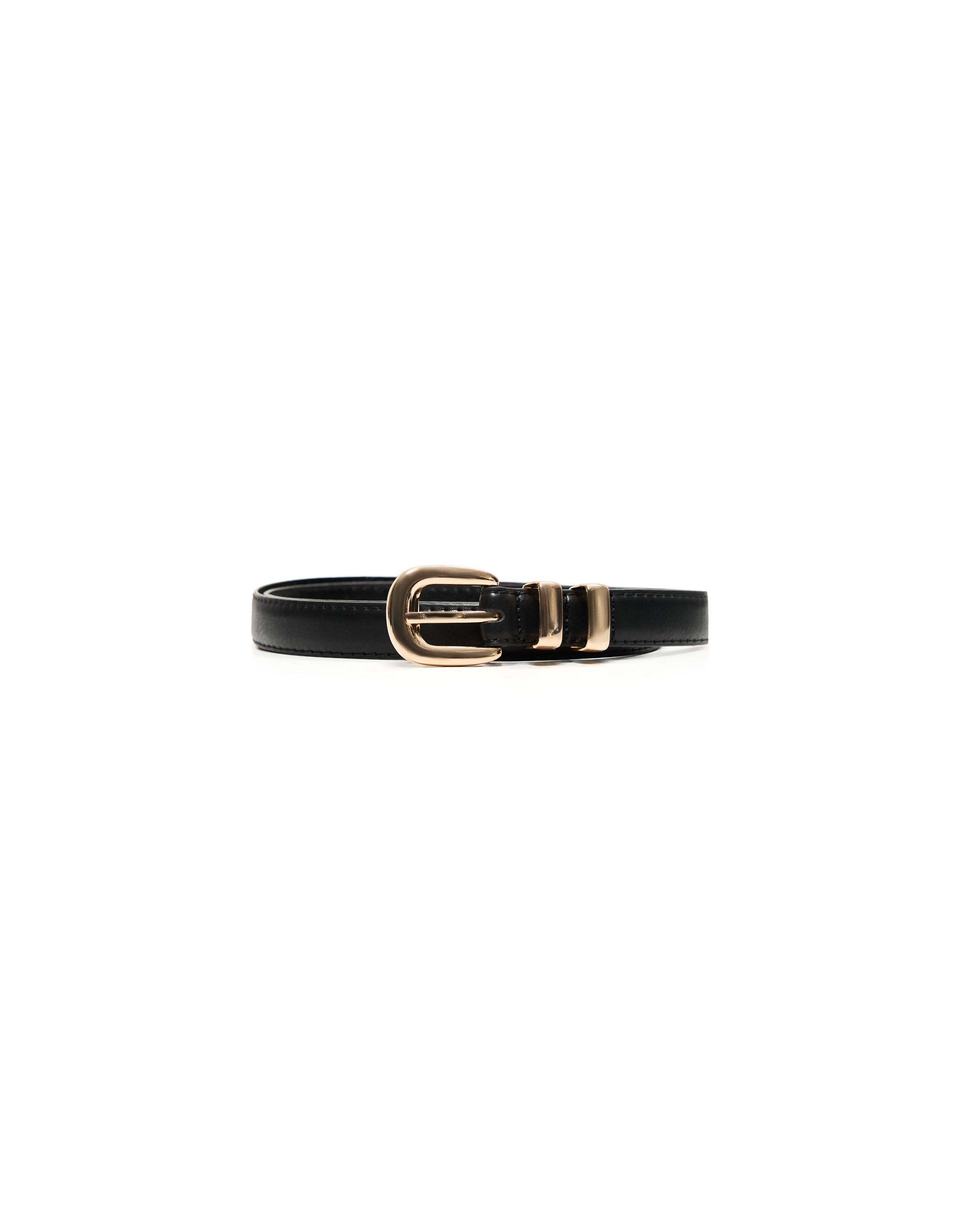 Thin belt with buckle — Black
