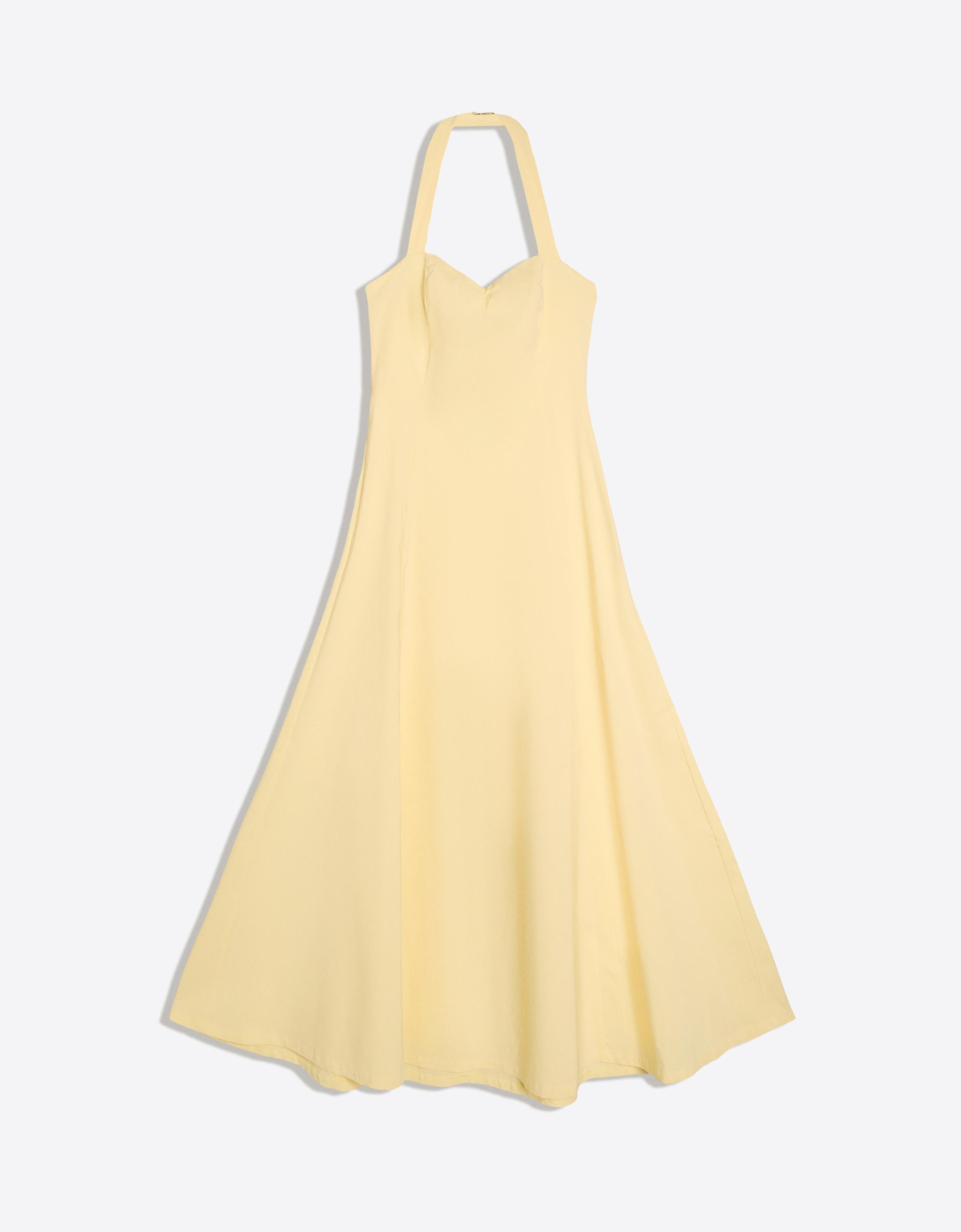 Halterneck midi dress — Yellow