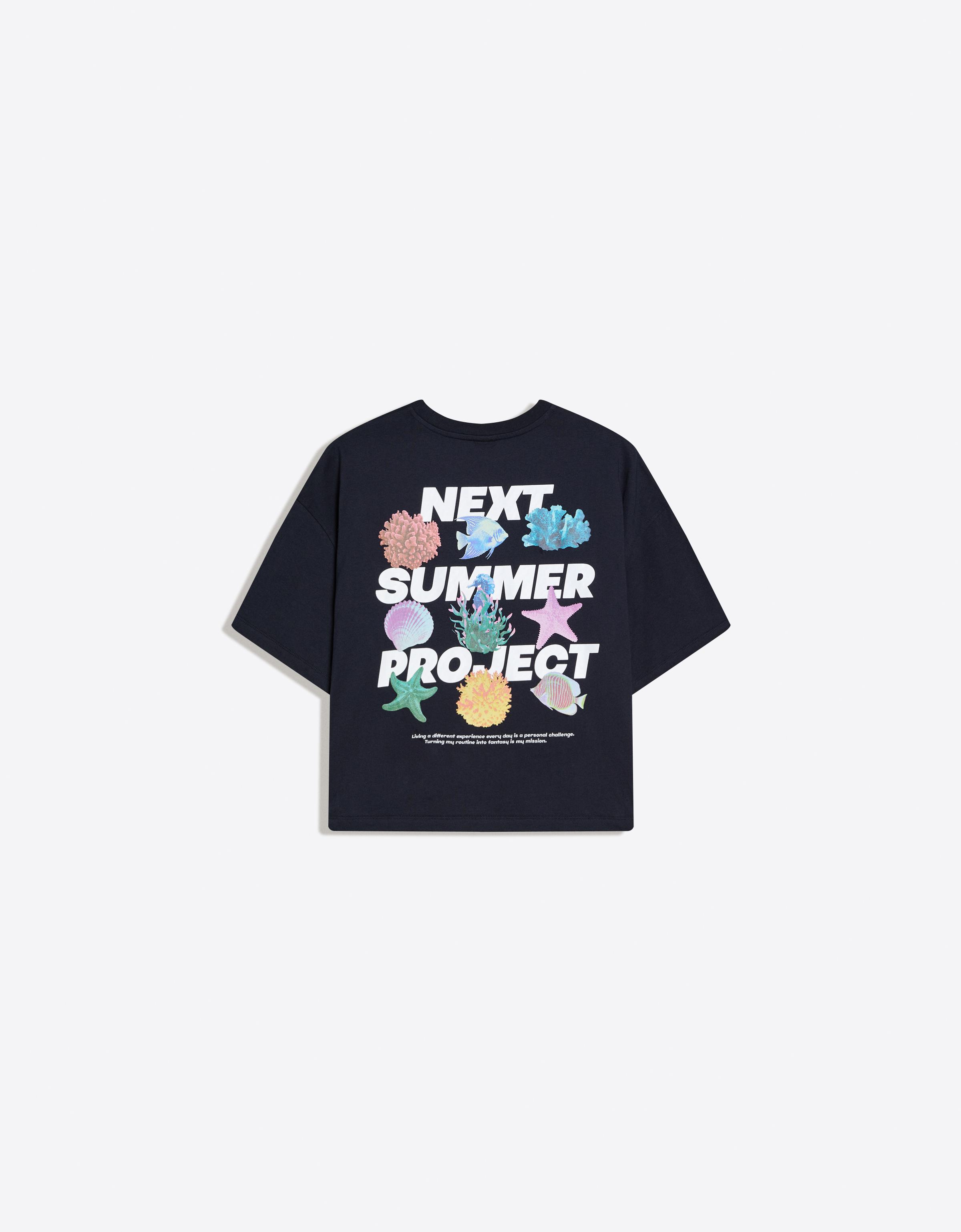Oversize short sleeve print T-shirt