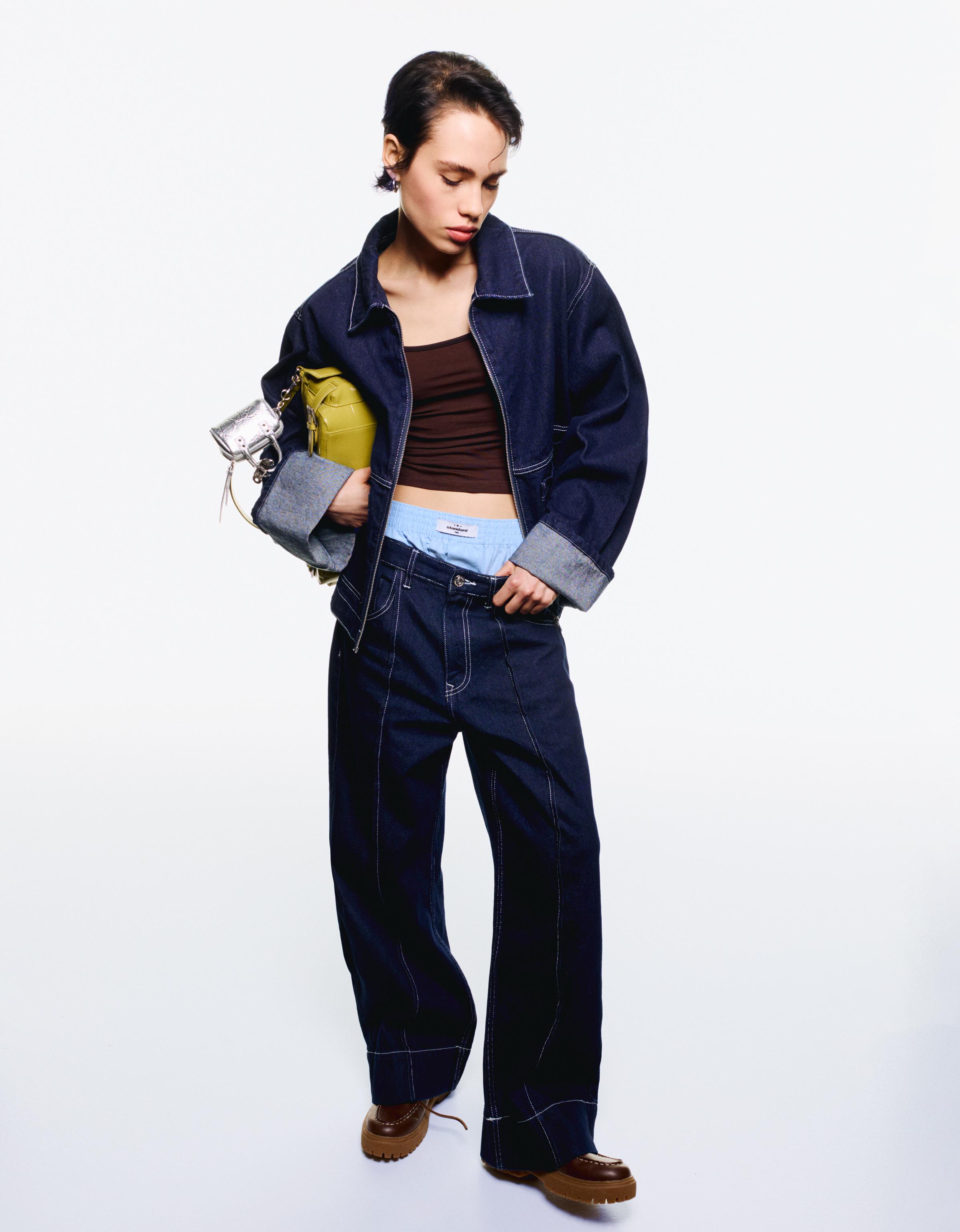Denim shirt and jeans set - Women | Bershka