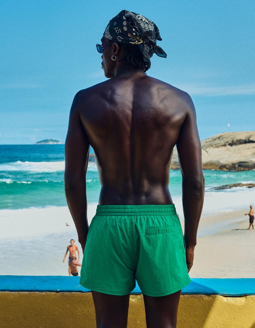 Short de bain rétro-Vert