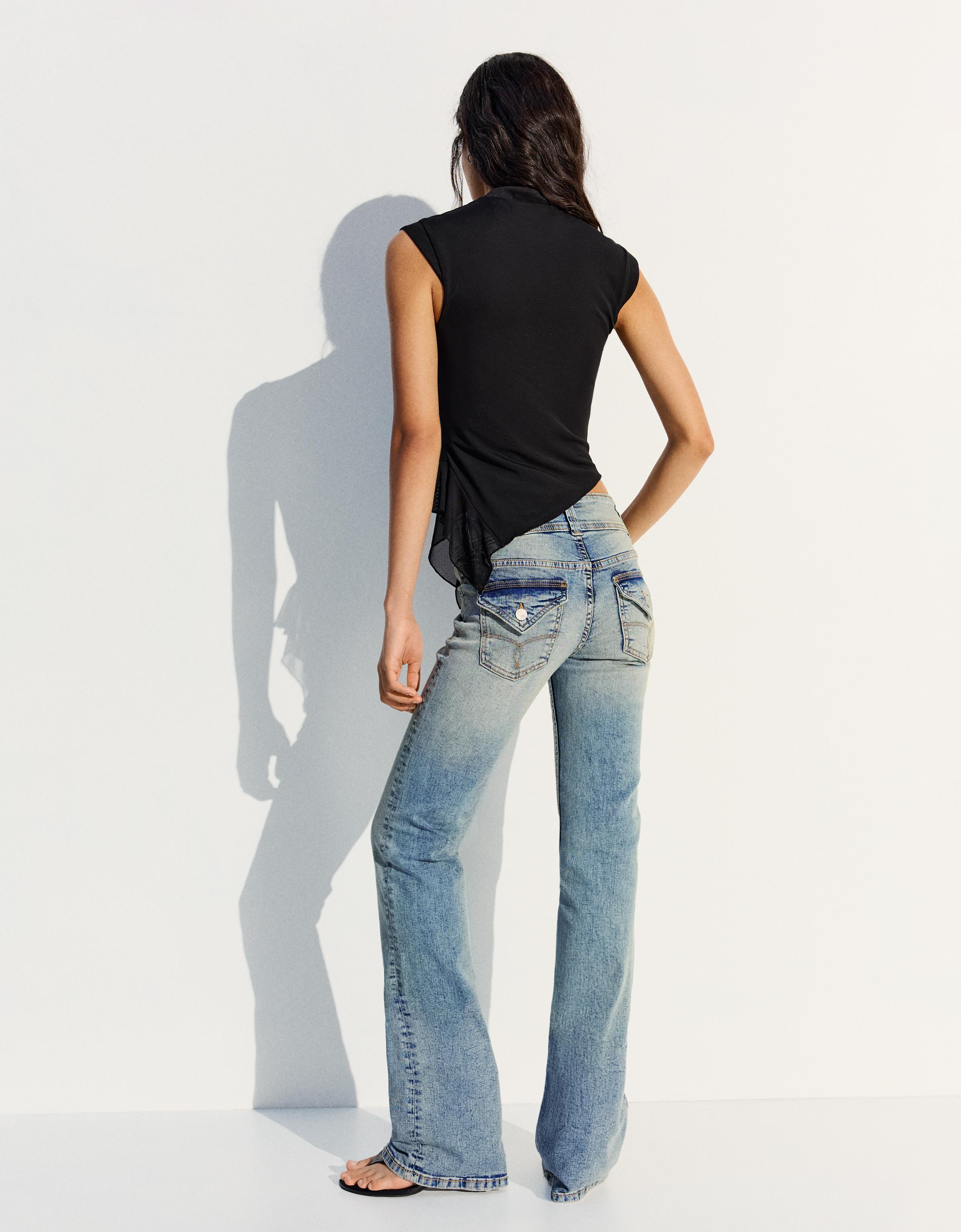 Low-rise boot-cut jeans — Light blue