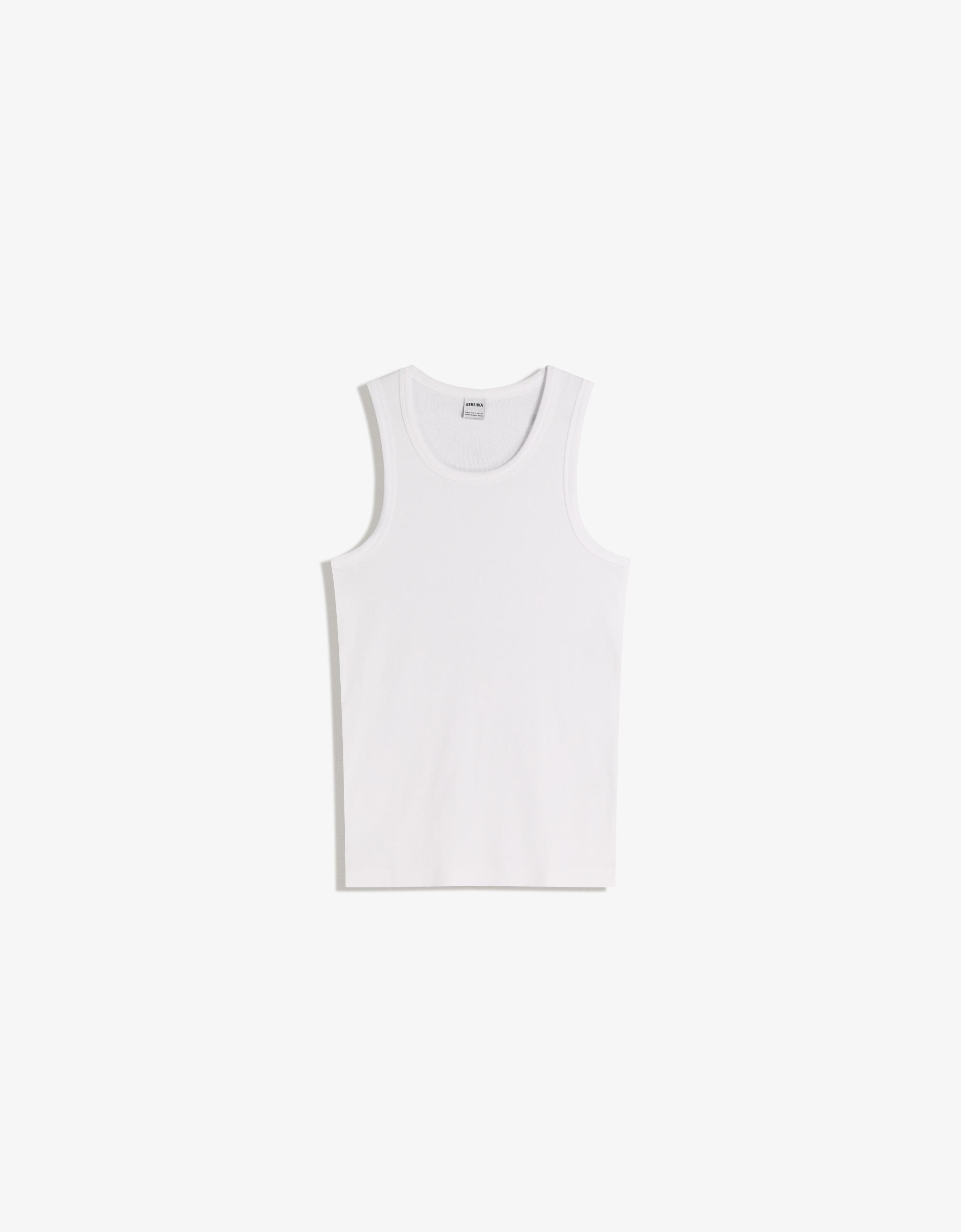 Ribbed vest top — White