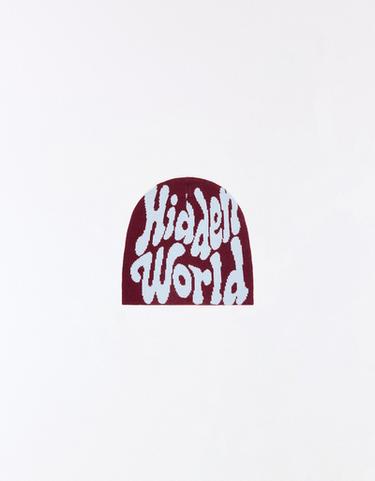 Knitted beanie — Burgundy 2