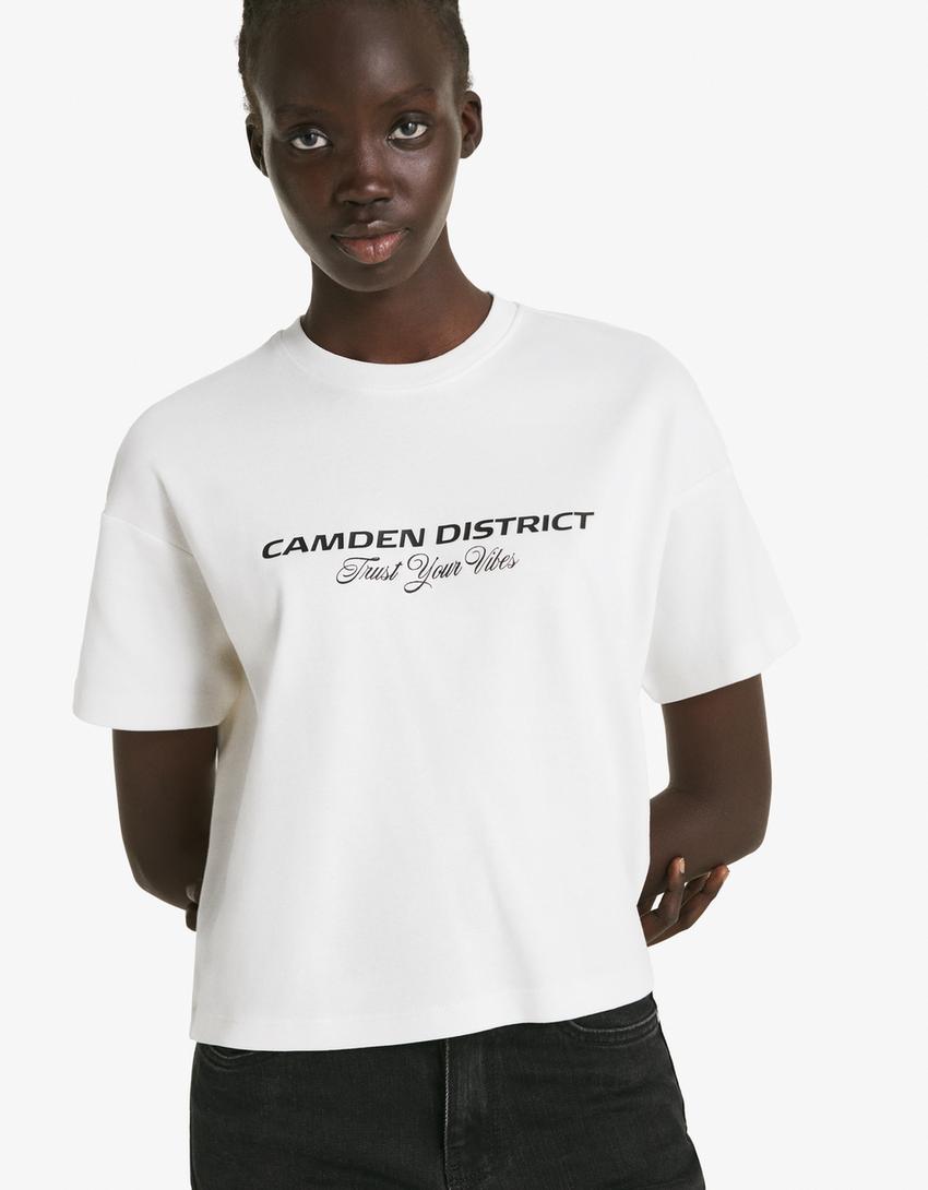 Short sleeve print T-shirt-White