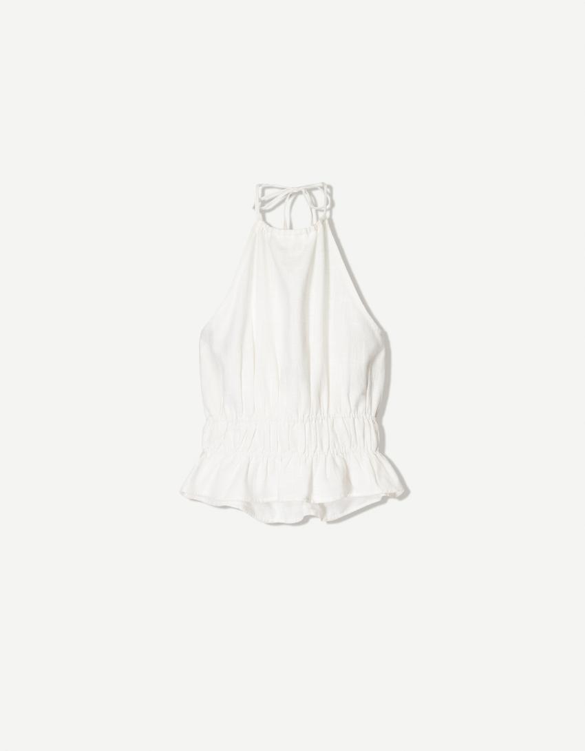 Rustic top and trousers set-White-4