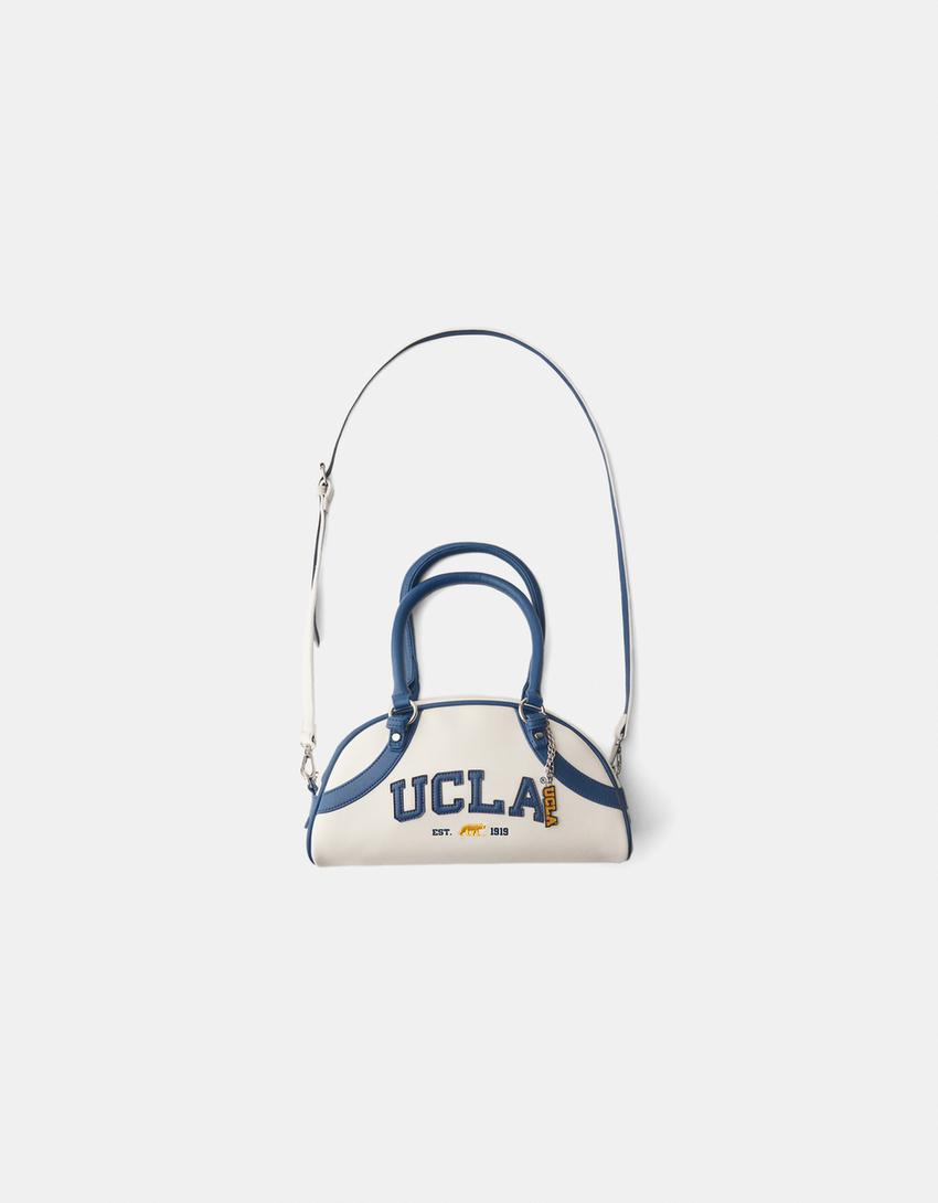 Mini UCLA shoulder bowling bag-White-0
