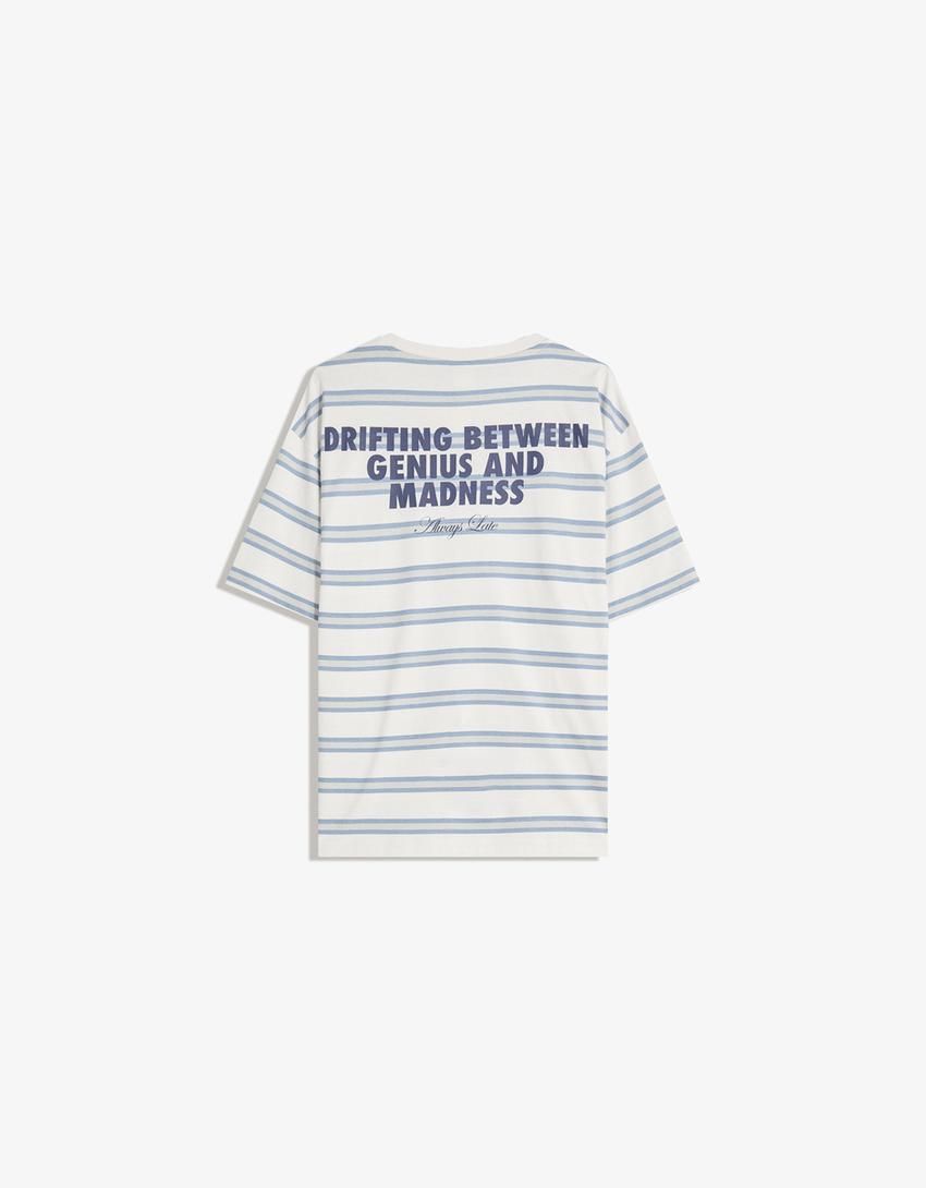 Short sleeve T-shirt with print-Blue
