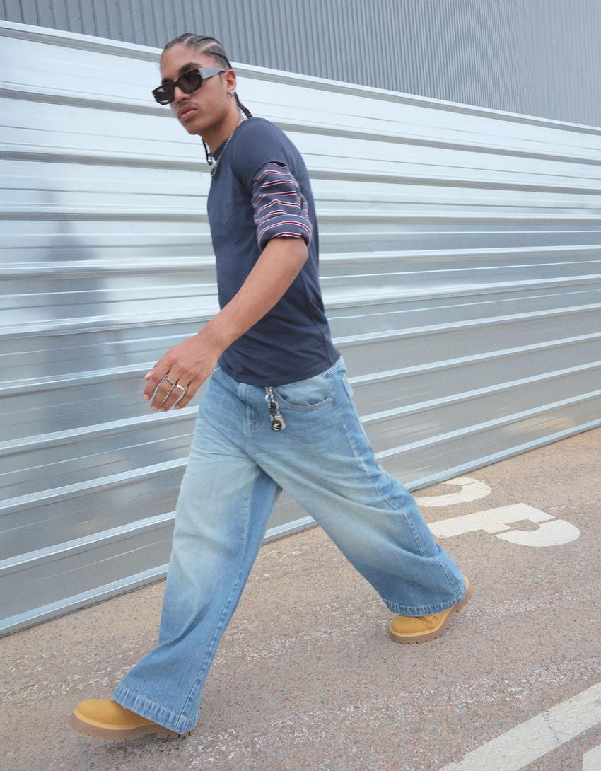 Ekstra baggy fit jean-Açık mavi-3
