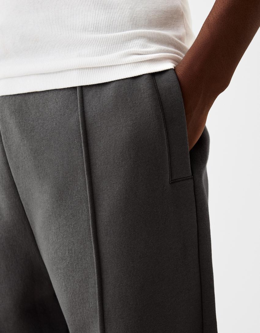 Pantalon wide leg molleton - Homme | Bershka