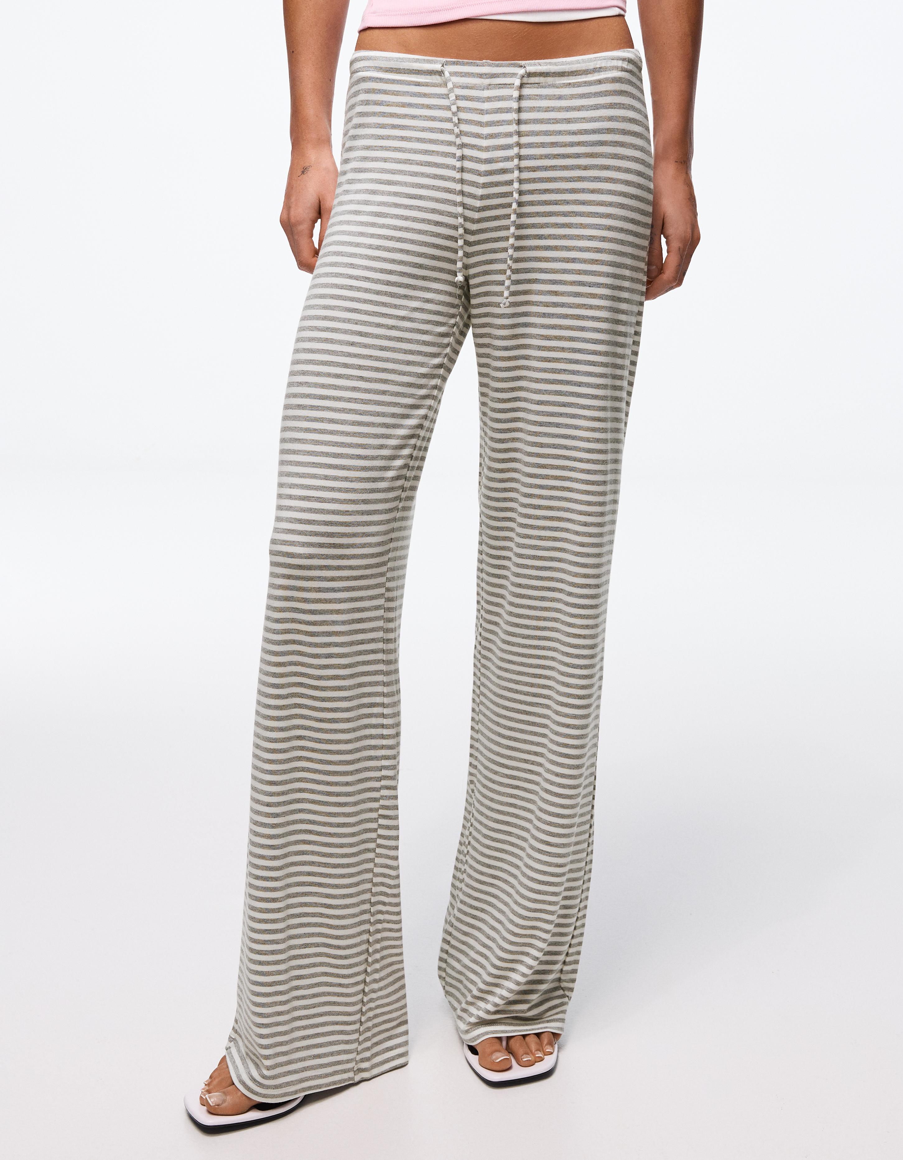 Çizgili baskılı straight fit pantolon - Görsel 56