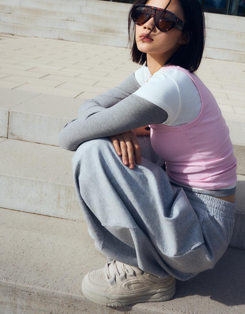 Chunky skate trainers-Grey