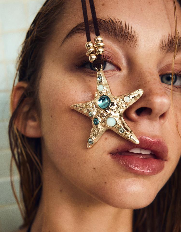 Deniz yıldızı ipli kolye