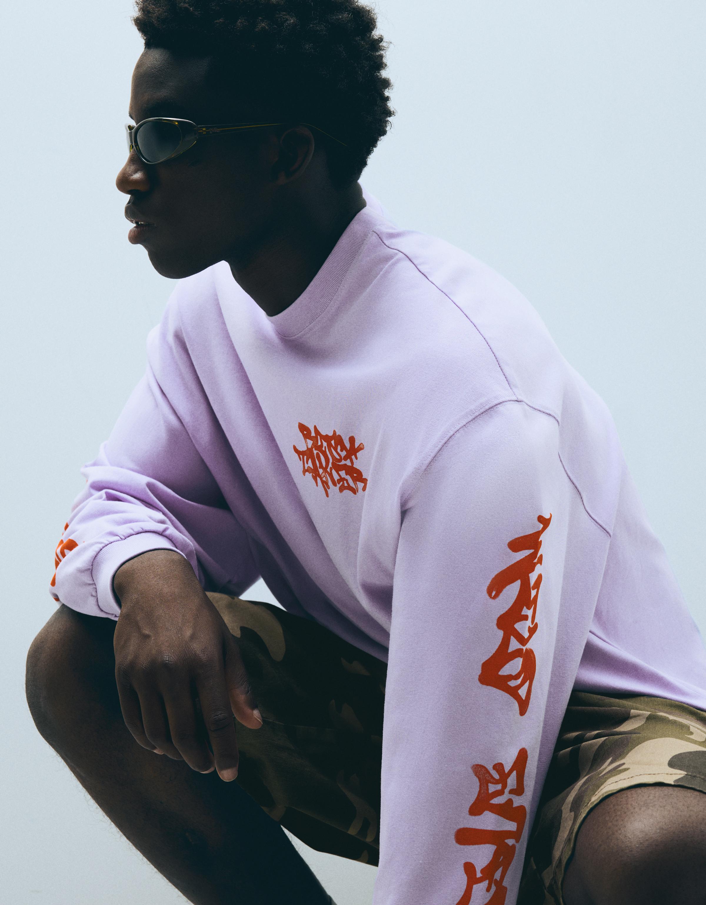 Long-sleeve print T-shirt — Violet