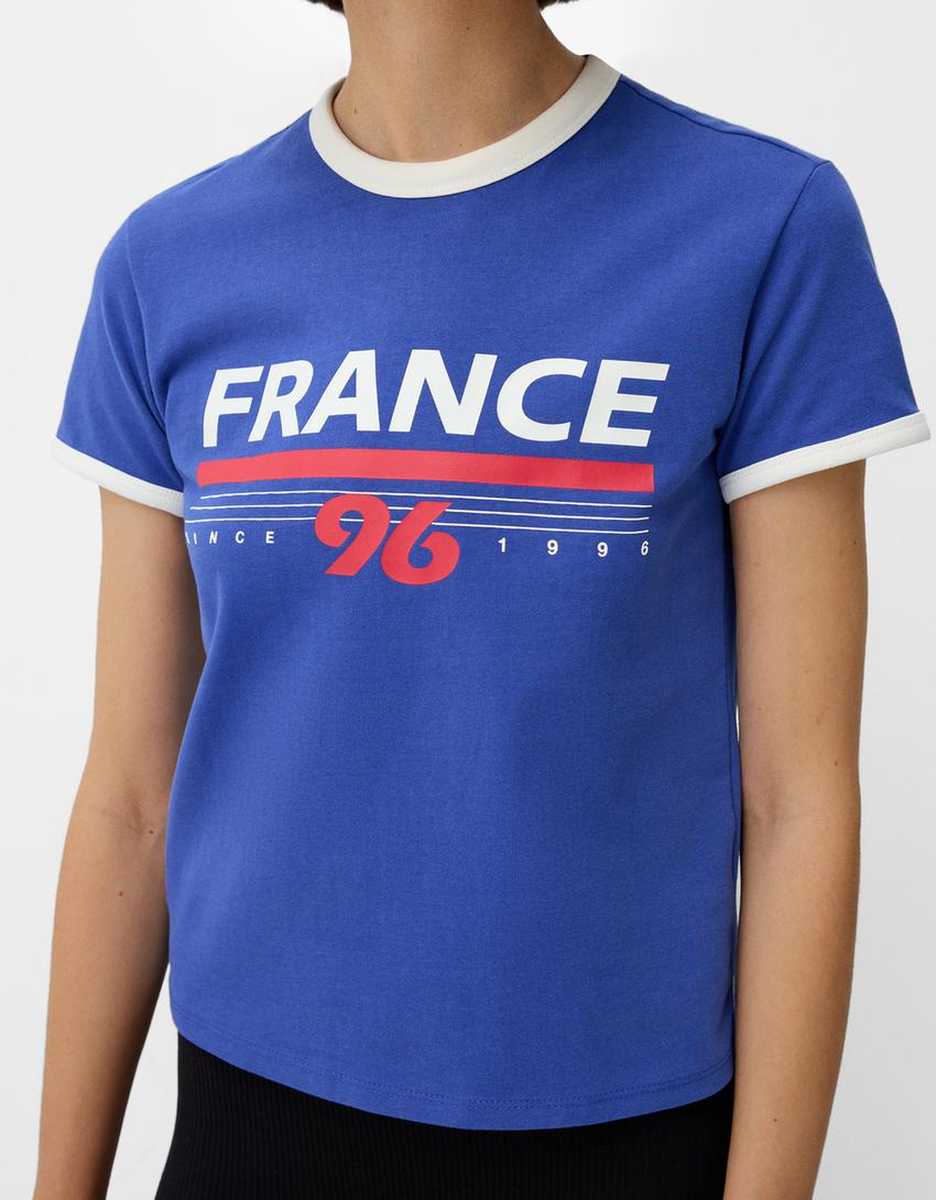 Short sleeve sports T-shirt with contrast detail-Dark blue-2