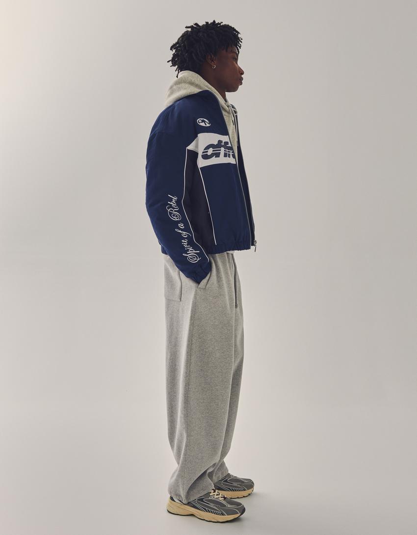 Cazadora sport print-Marino