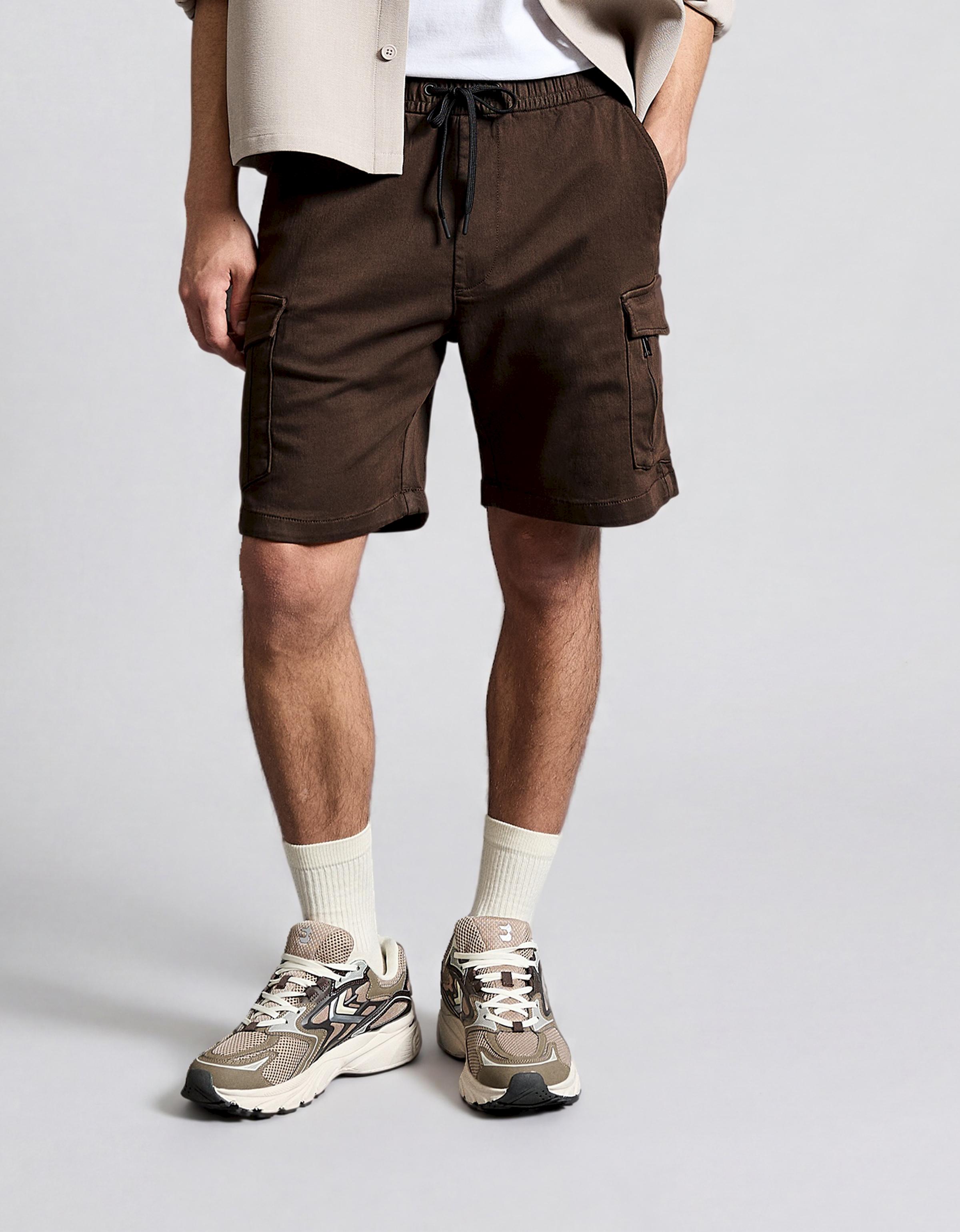 Regular fit cargo Bermuda shorts — Brown